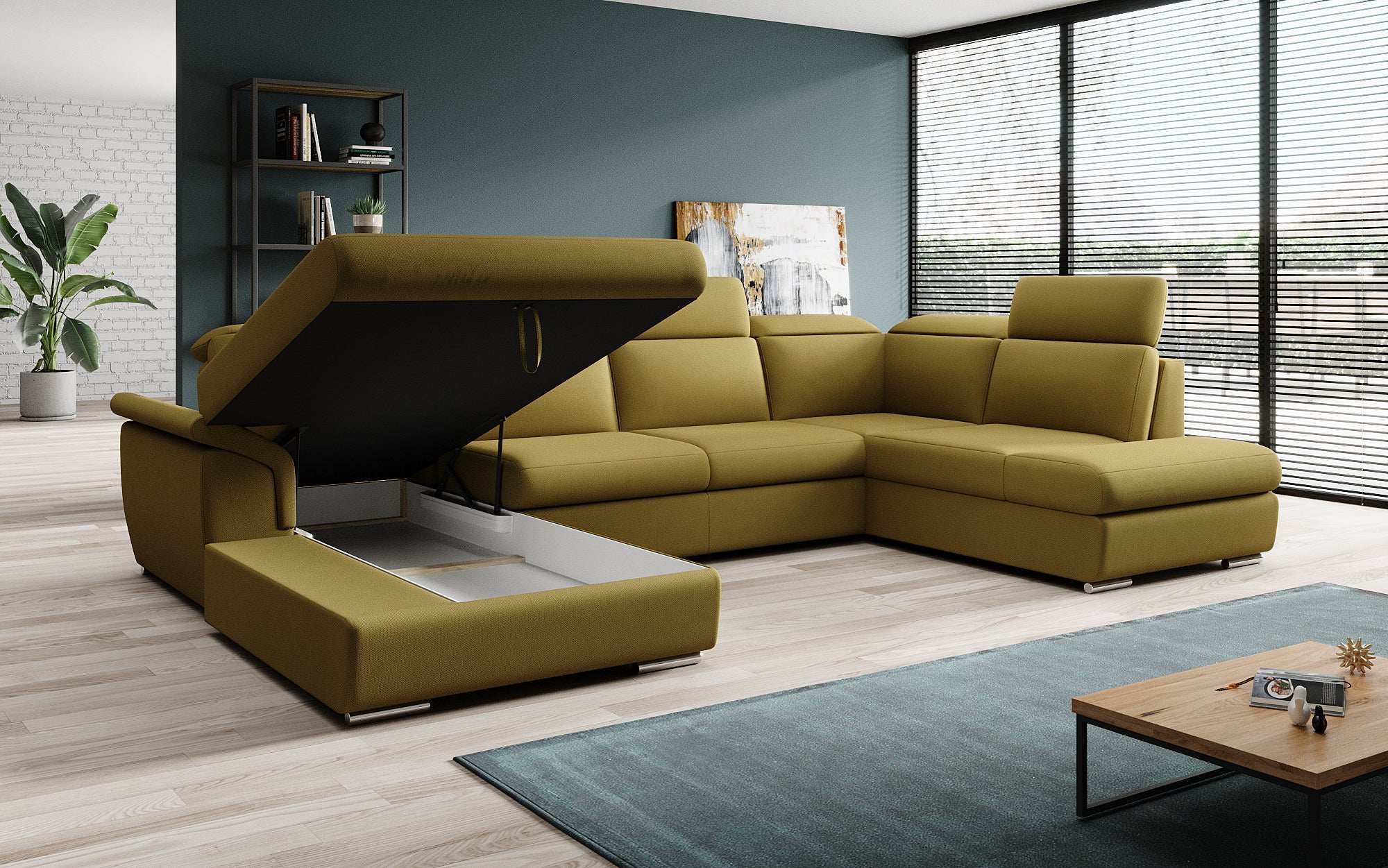 Designer Sofa Emiliano mat Schlof- a Klappfunktioun