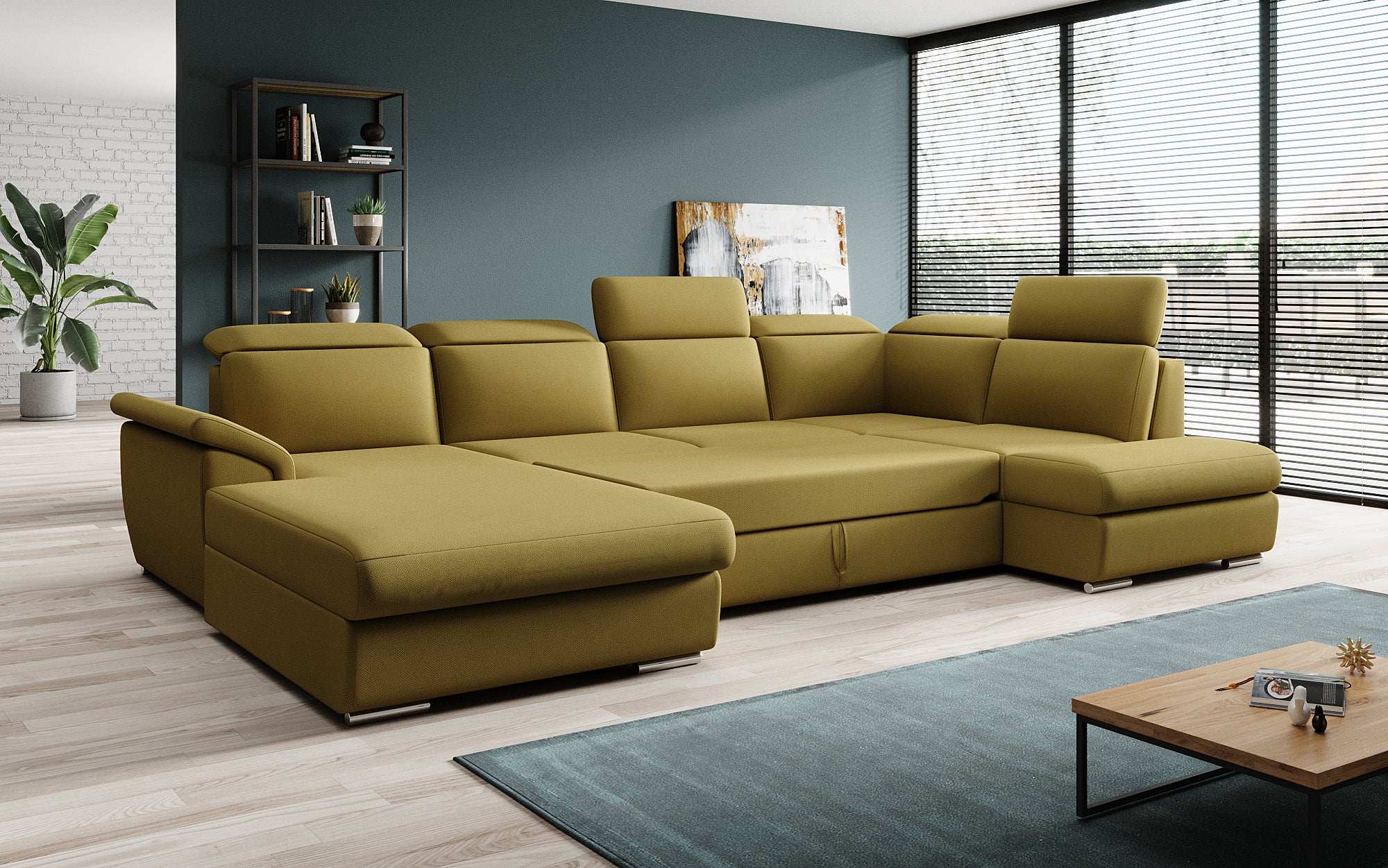 Designer Sofa Emiliano mat Schlof- a Klappfunktioun