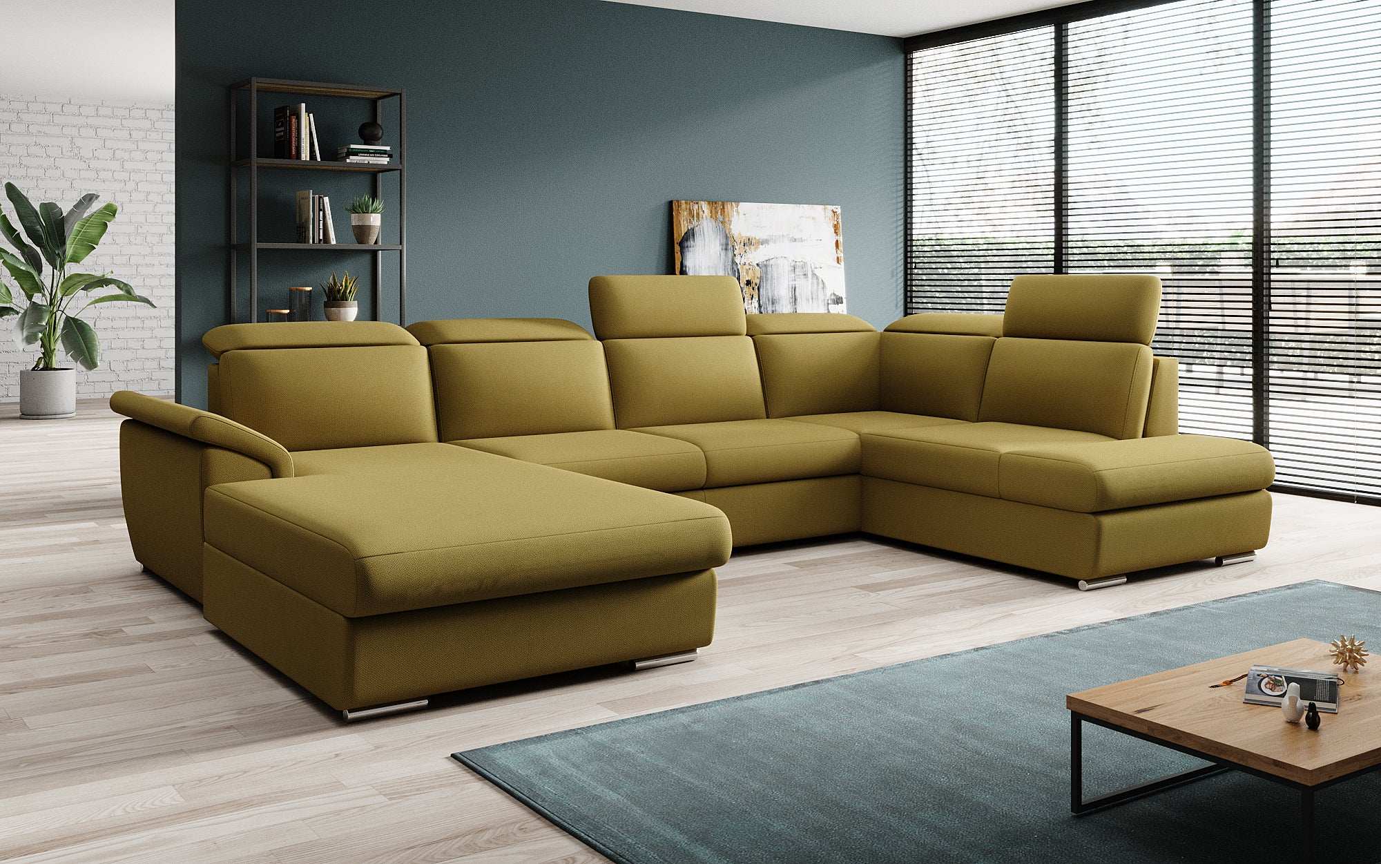 Designer Sofa Emiliano mat Schlof- a Klappfunktioun