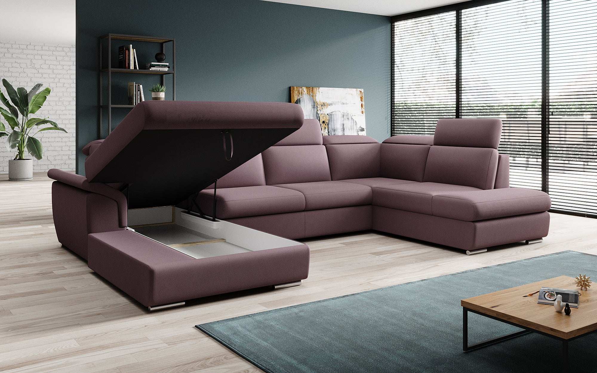 Designer Sofa Emiliano mat Schlof- a Klappfunktioun