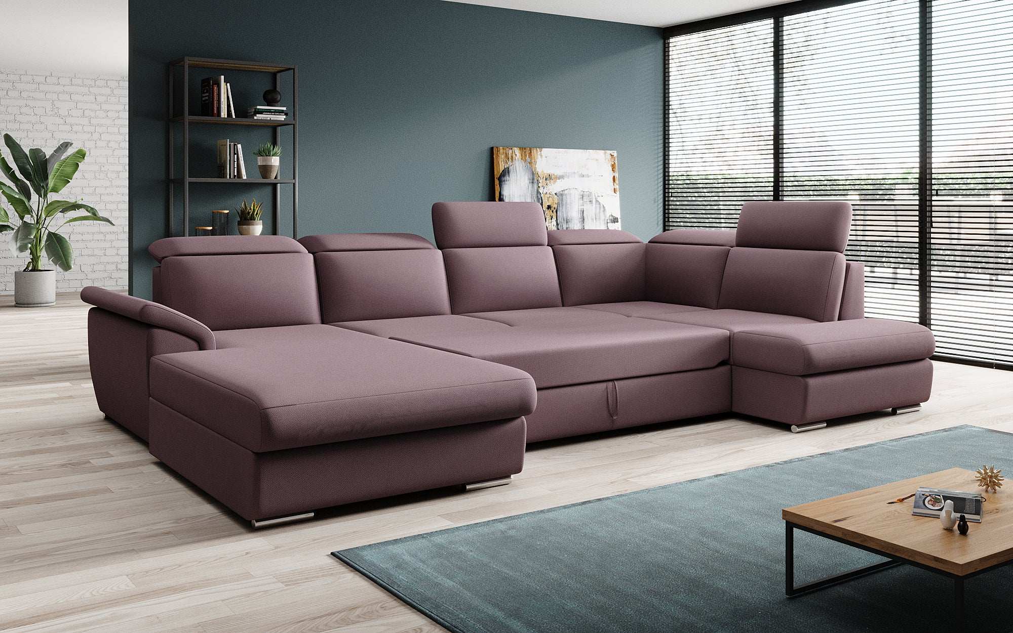 Designer Sofa Emiliano mat Schlof- a Klappfunktioun