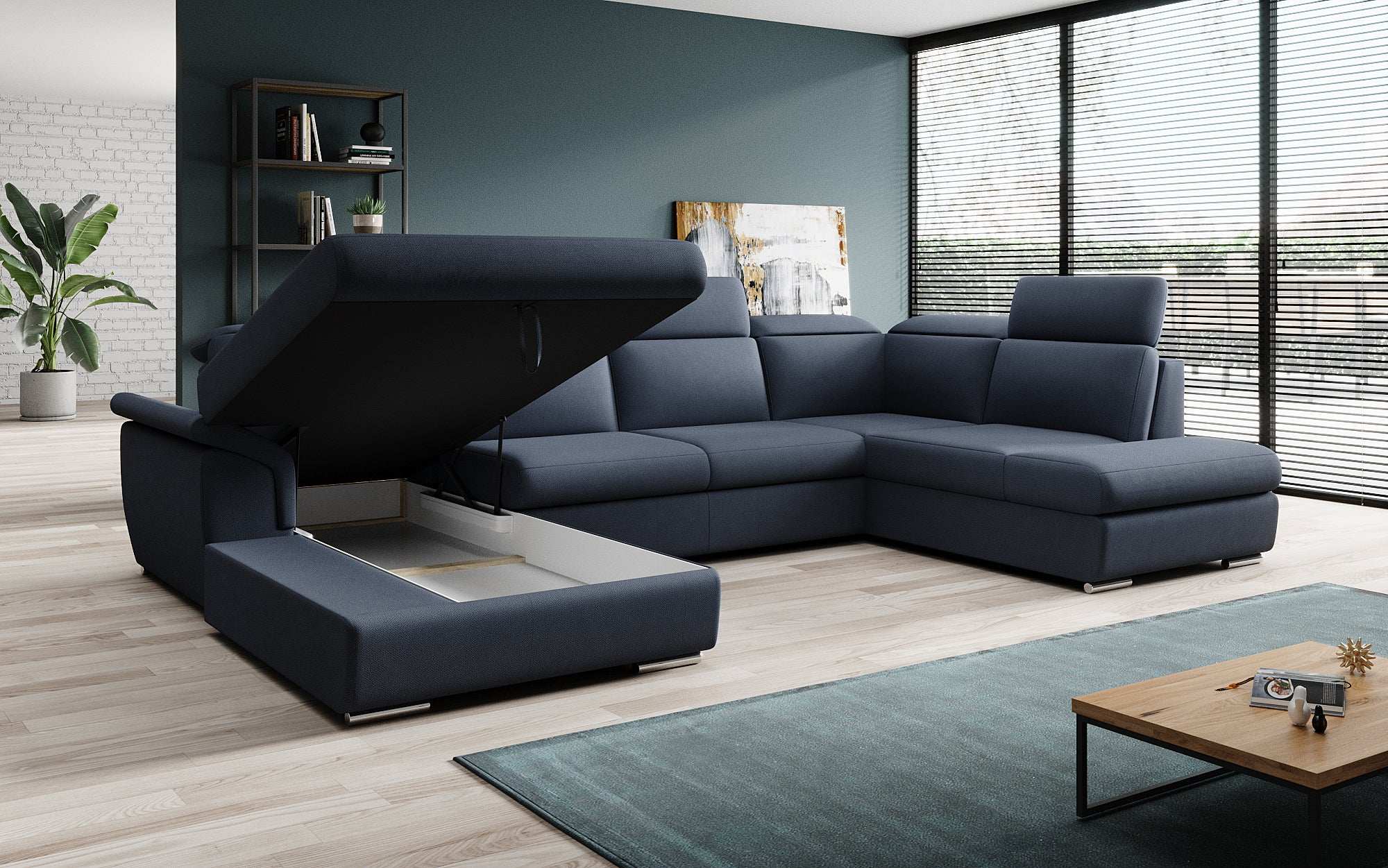 Designer Sofa Emiliano mat Schlof- a Klappfunktioun