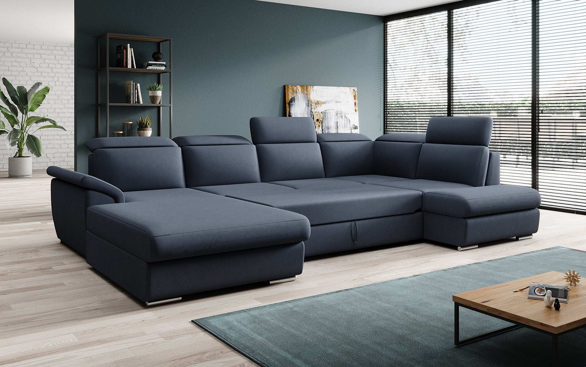 Designer Sofa Emiliano mat Schlof- a Klappfunktioun