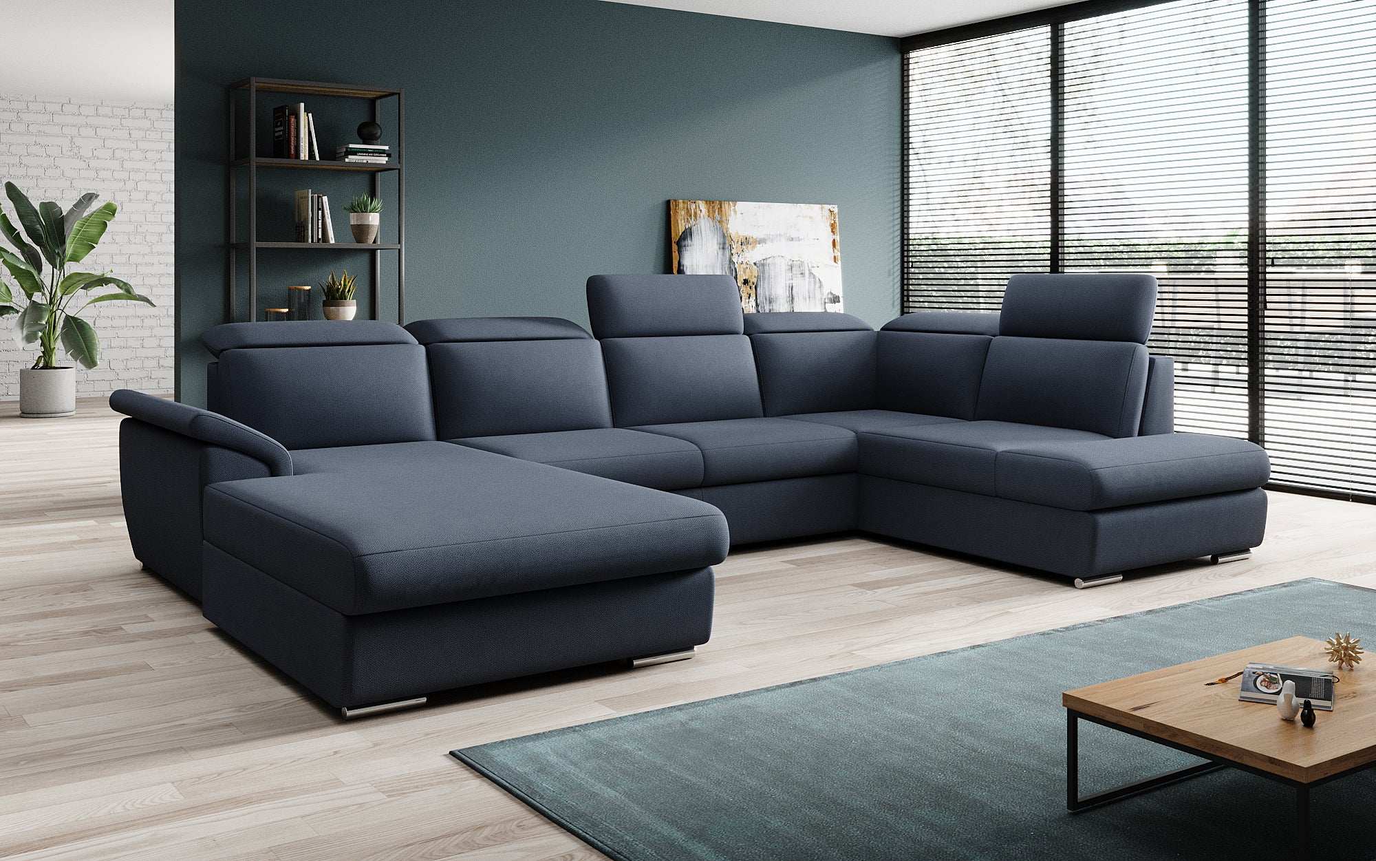 Designer Sofa Emiliano mat Schlof- a Klappfunktioun