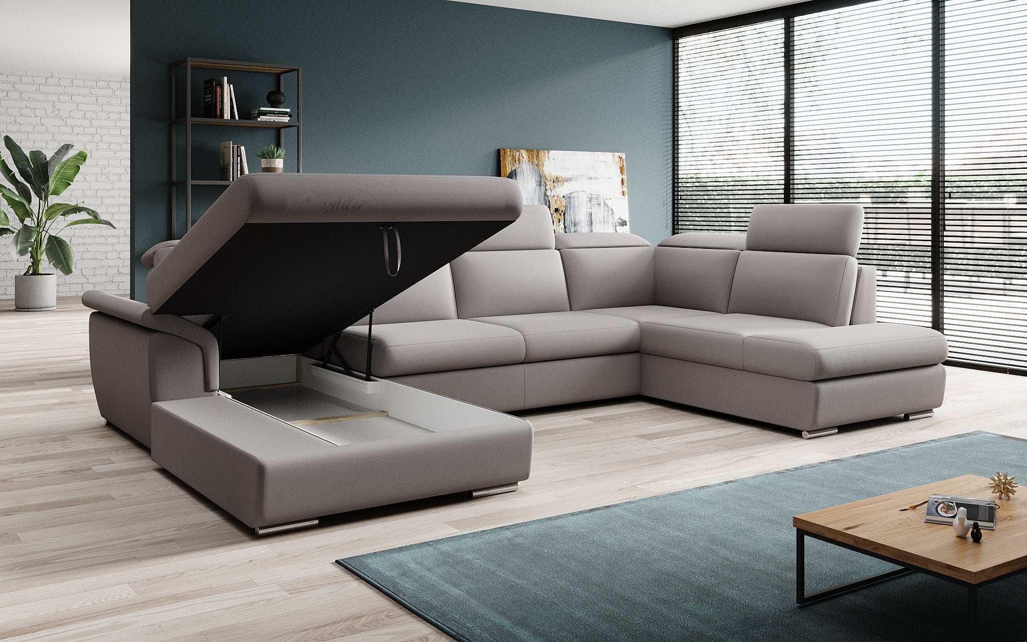 Designer Sofa Emiliano mat Schlof- a Klappfunktioun