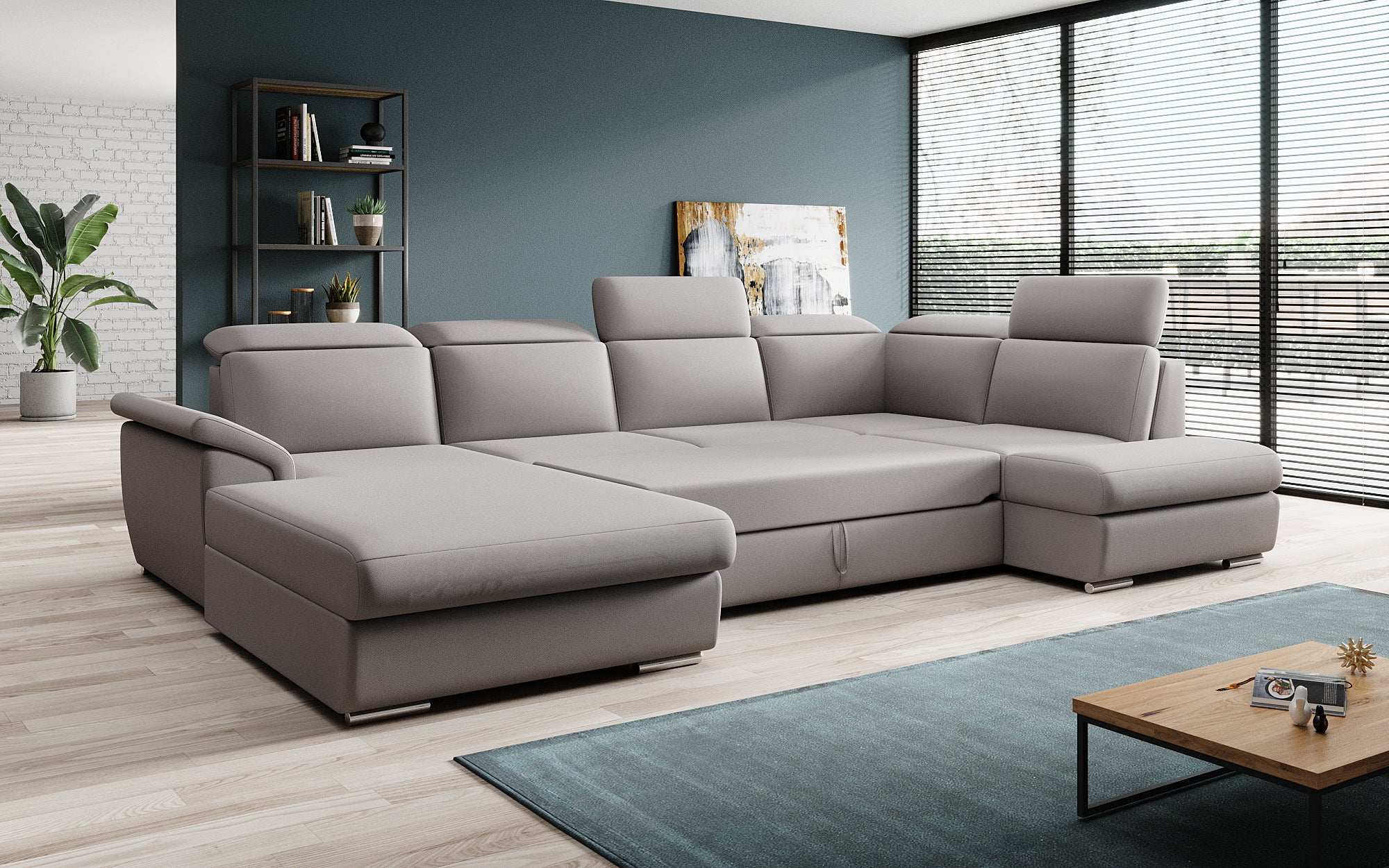 Designer Sofa Emiliano mat Schlof- a Klappfunktioun