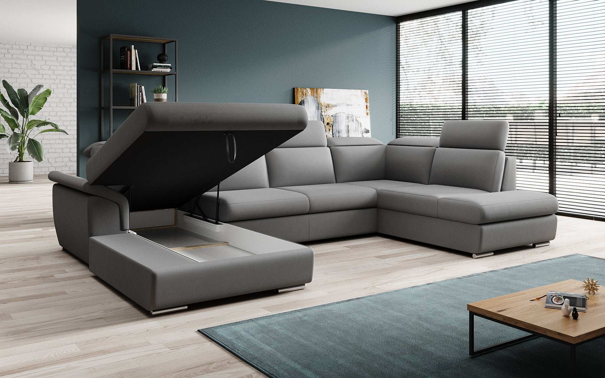 Designer Sofa Emiliano mat Schlof- a Klappfunktioun