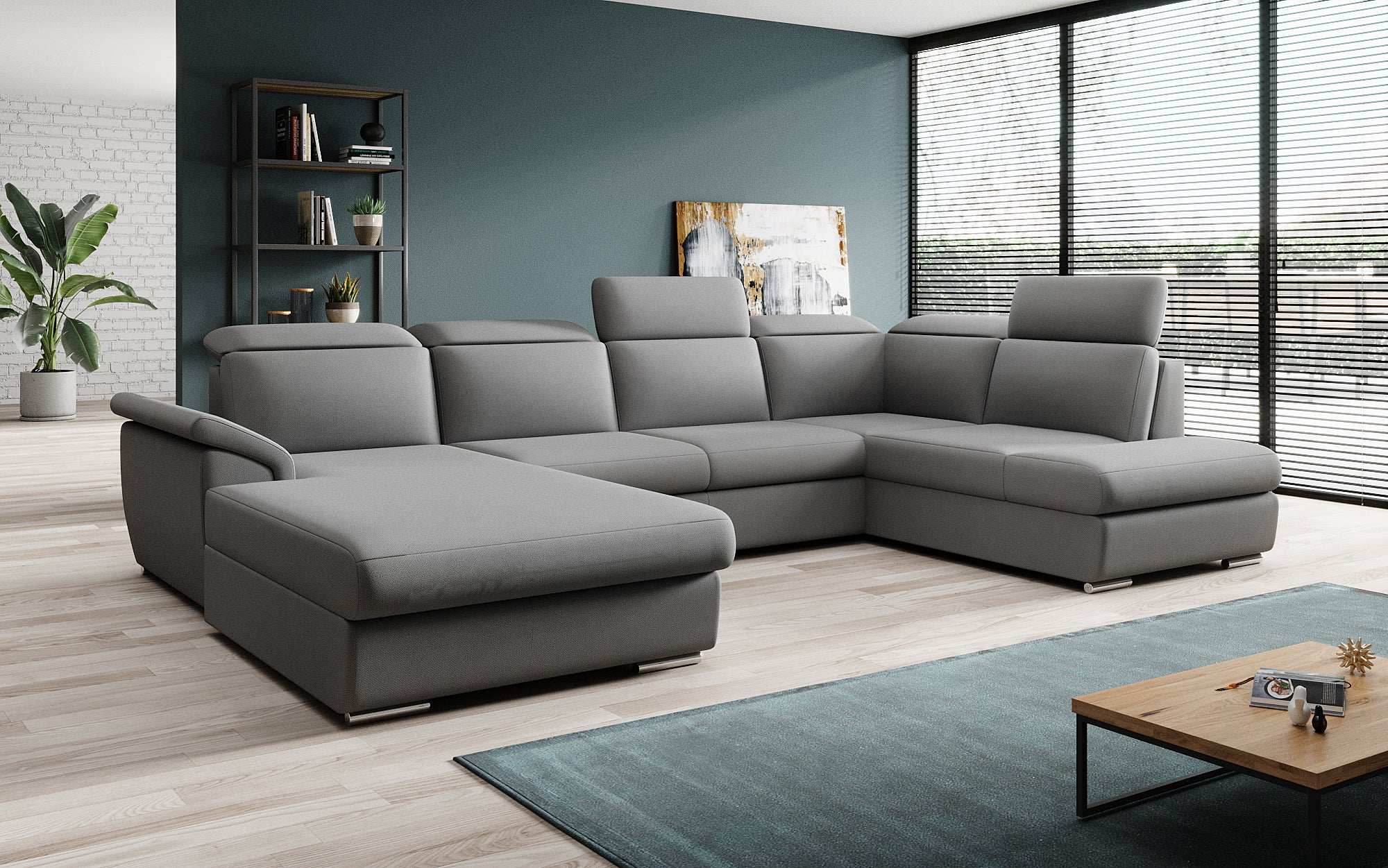 Designer Sofa Emiliano mat Schlof- a Klappfunktioun