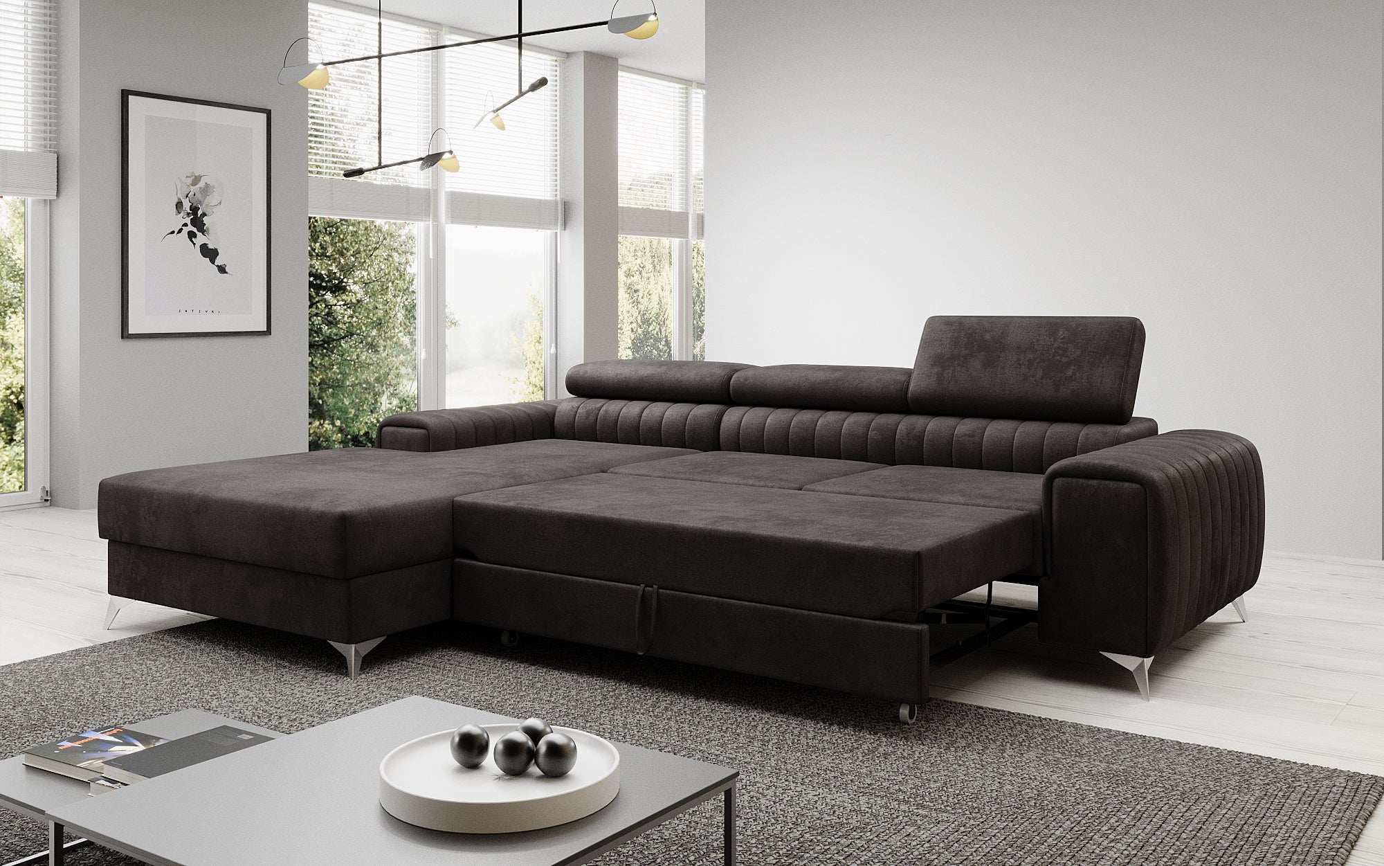 Designer Sofa Melinda mat Schloof- a Klappfunktioun