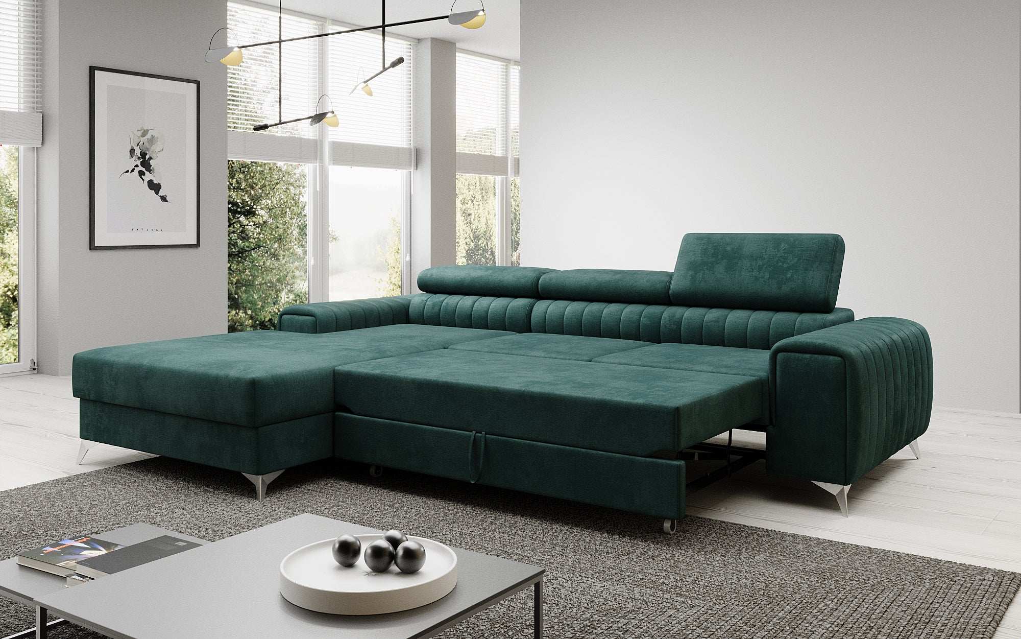Designer Sofa Melinda mat Schloof- a Klappfunktioun