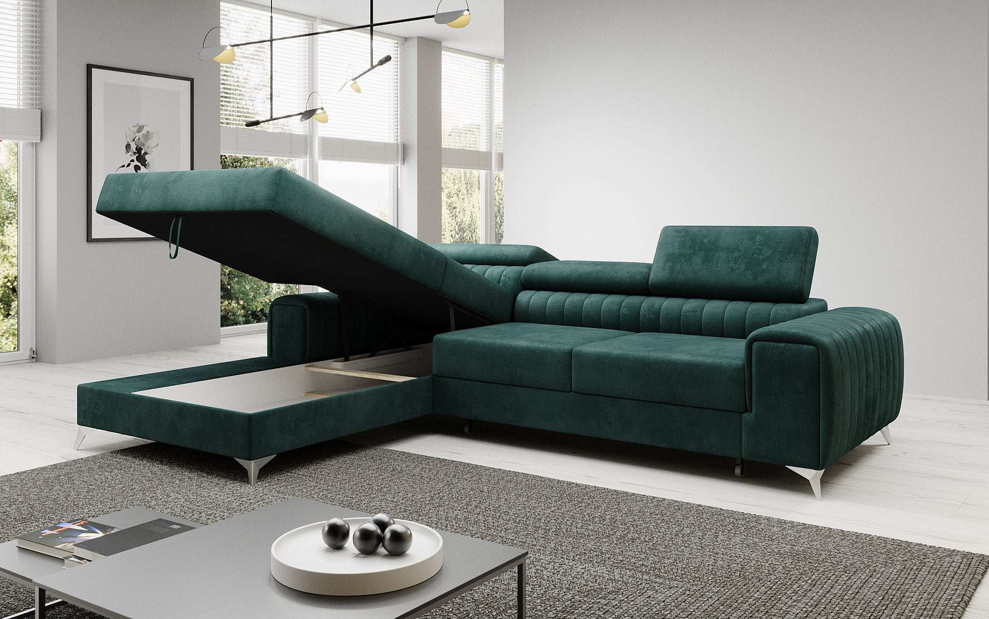 Designer Sofa Melinda mat Schloof- a Klappfunktioun