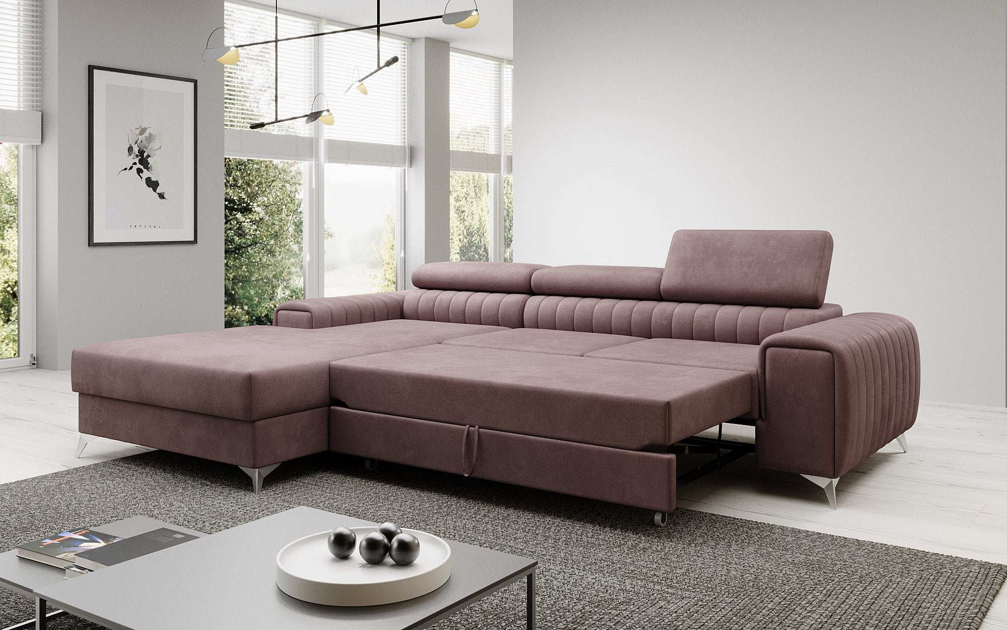 Designer Sofa Melinda mat Schloof- a Klappfunktioun