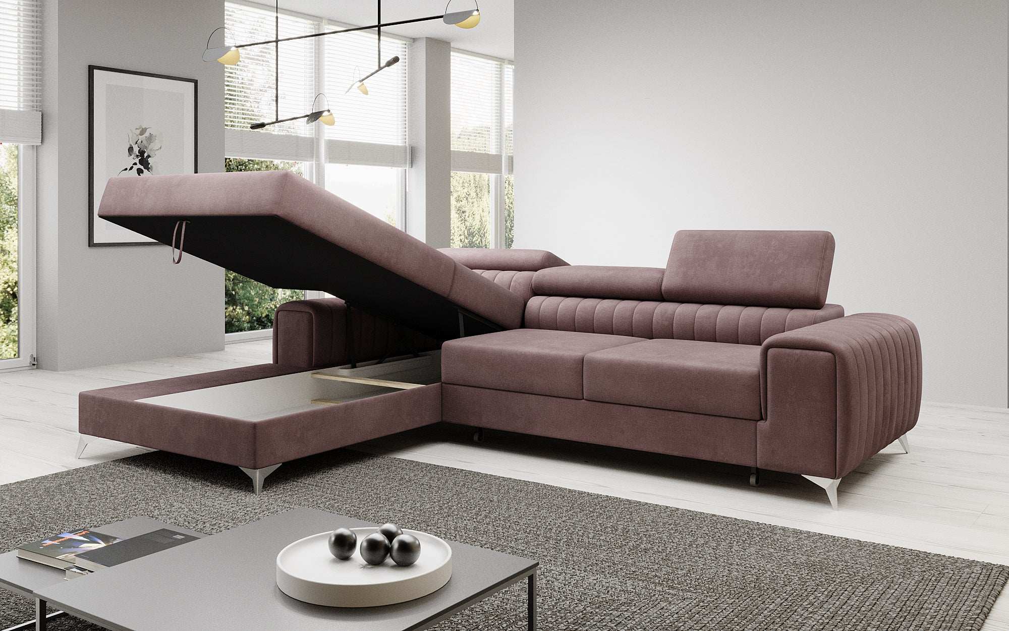 Designer Sofa Melinda mat Schloof- a Klappfunktioun