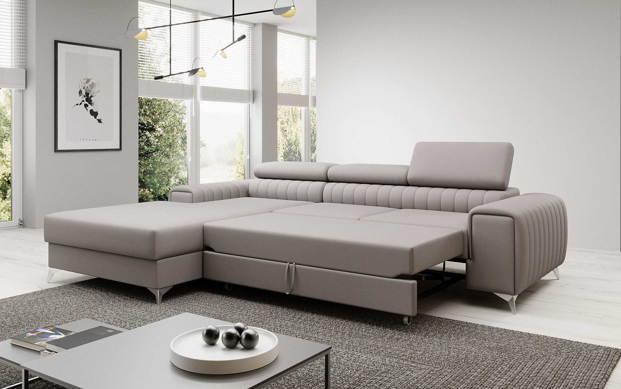 Designer Sofa Melinda mat Schloof- a Klappfunktioun