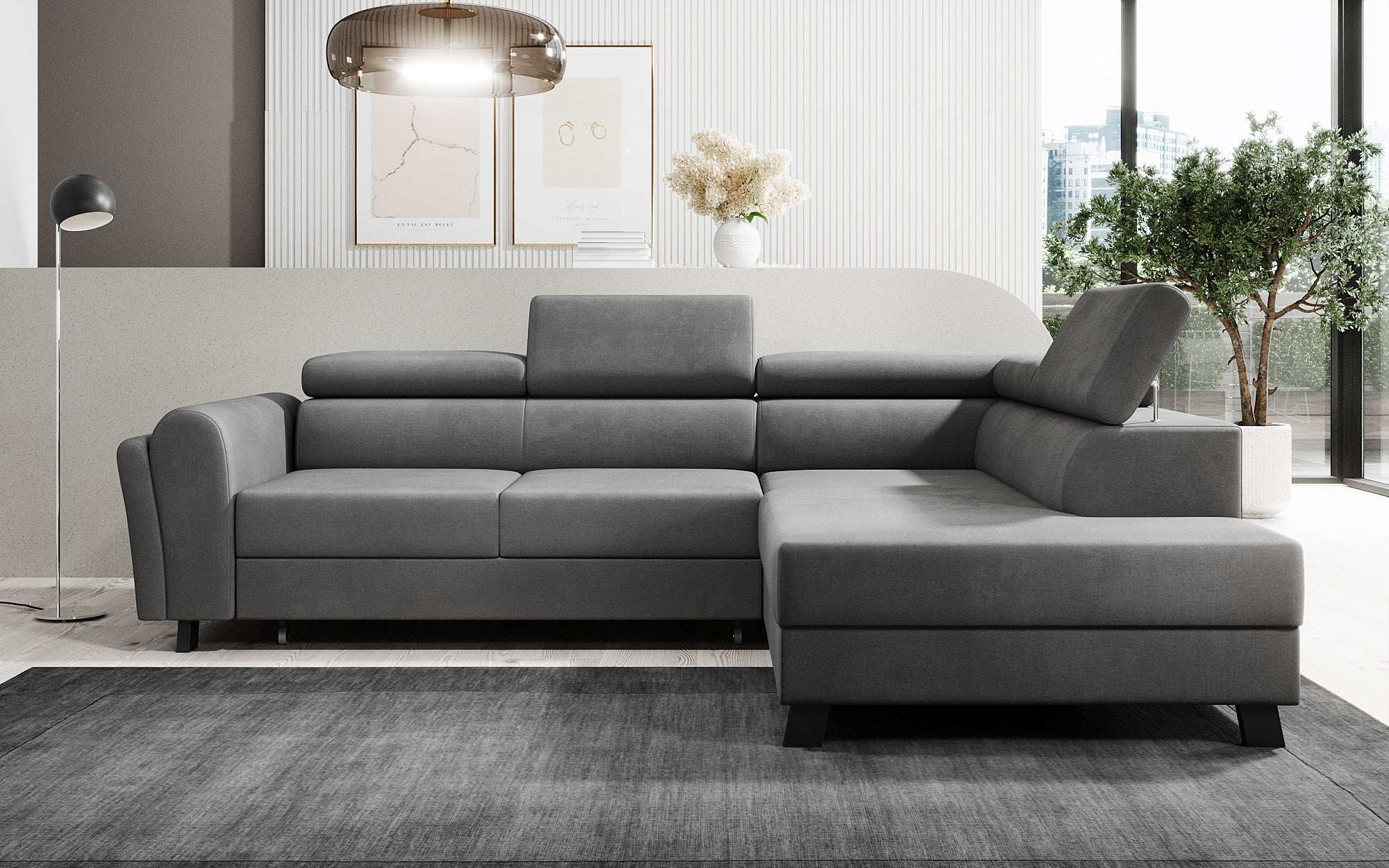 Designer Sofa Kira mit Schlaf- und Klappfunktion