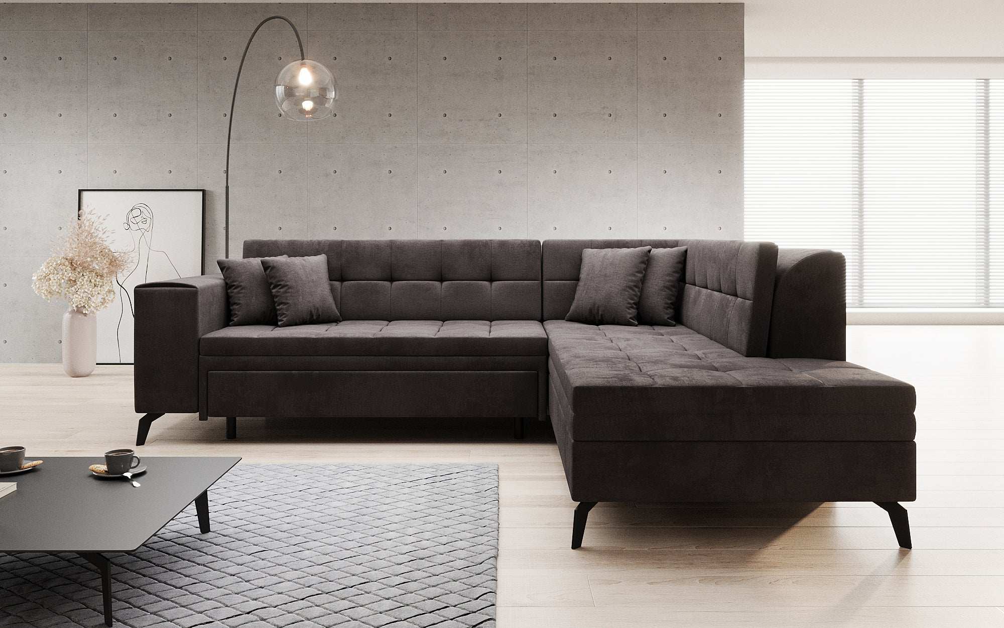 Designer Sofa Lania mat Schlofffunktioun