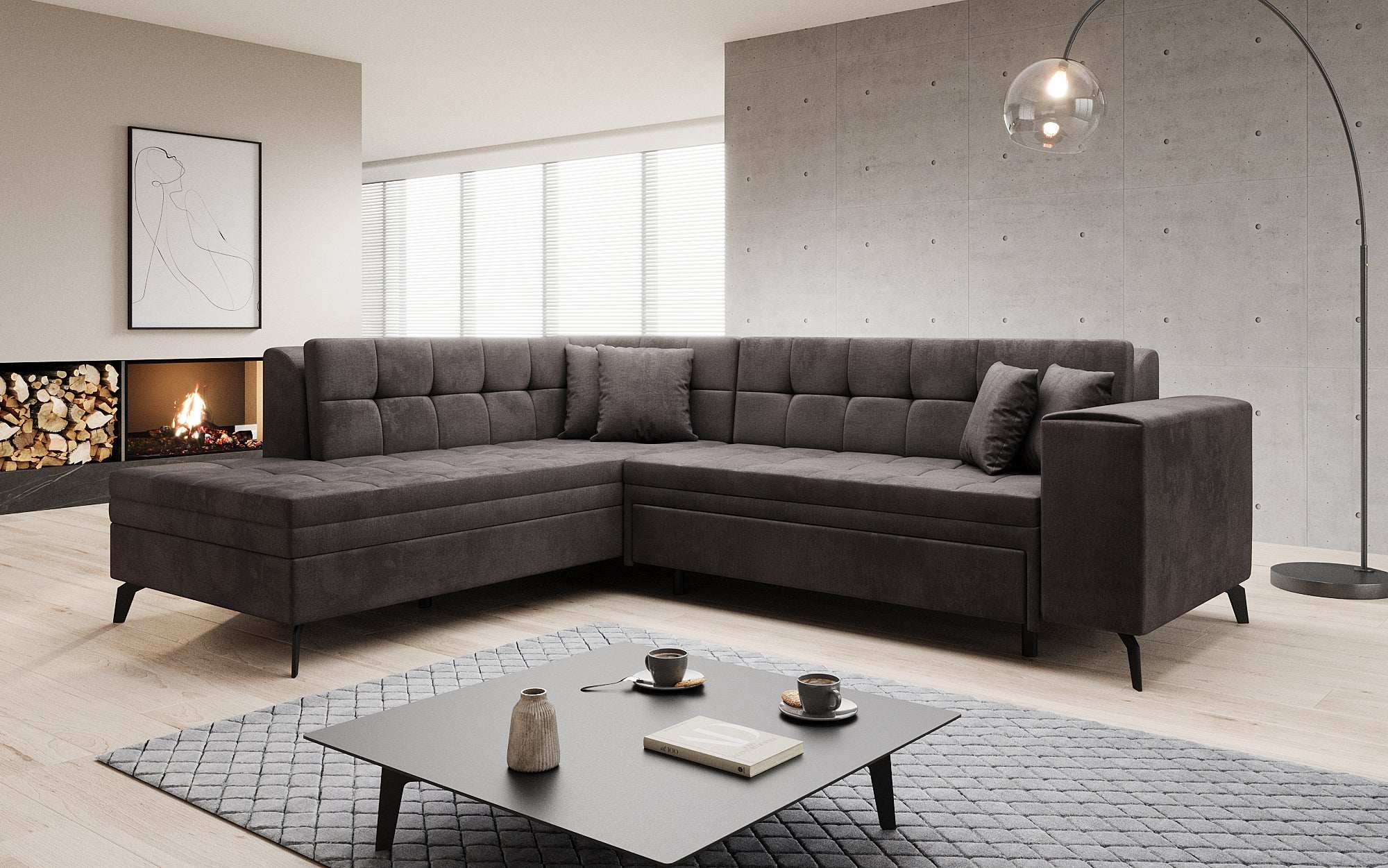 Designer Sofa Lania mat Schlofffunktioun