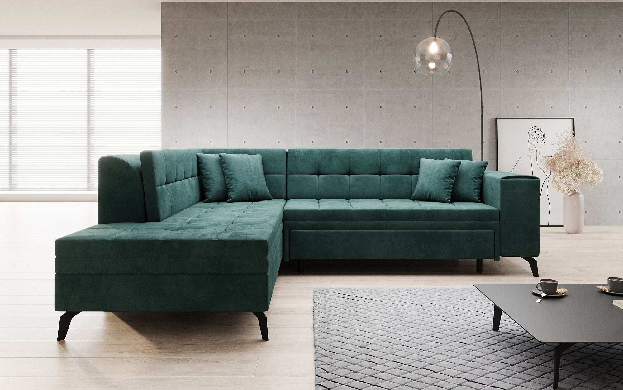 Designer Sofa Lania mat Schlofffunktioun