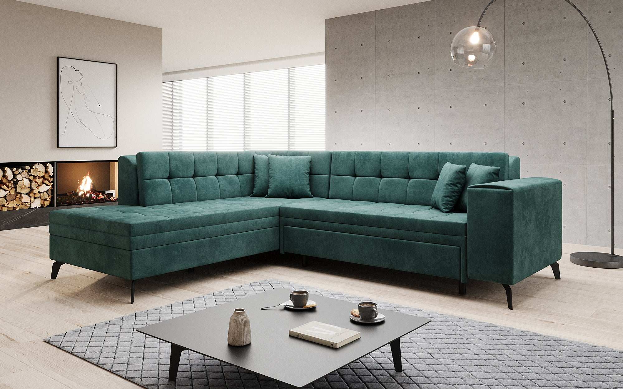 Designer Sofa Lania mat Schlofffunktioun