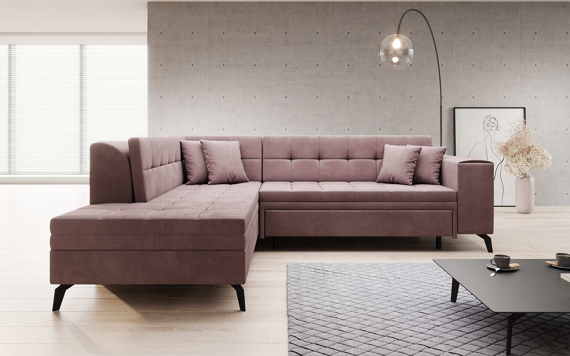 Designer Sofa Lania mat Schlofffunktioun