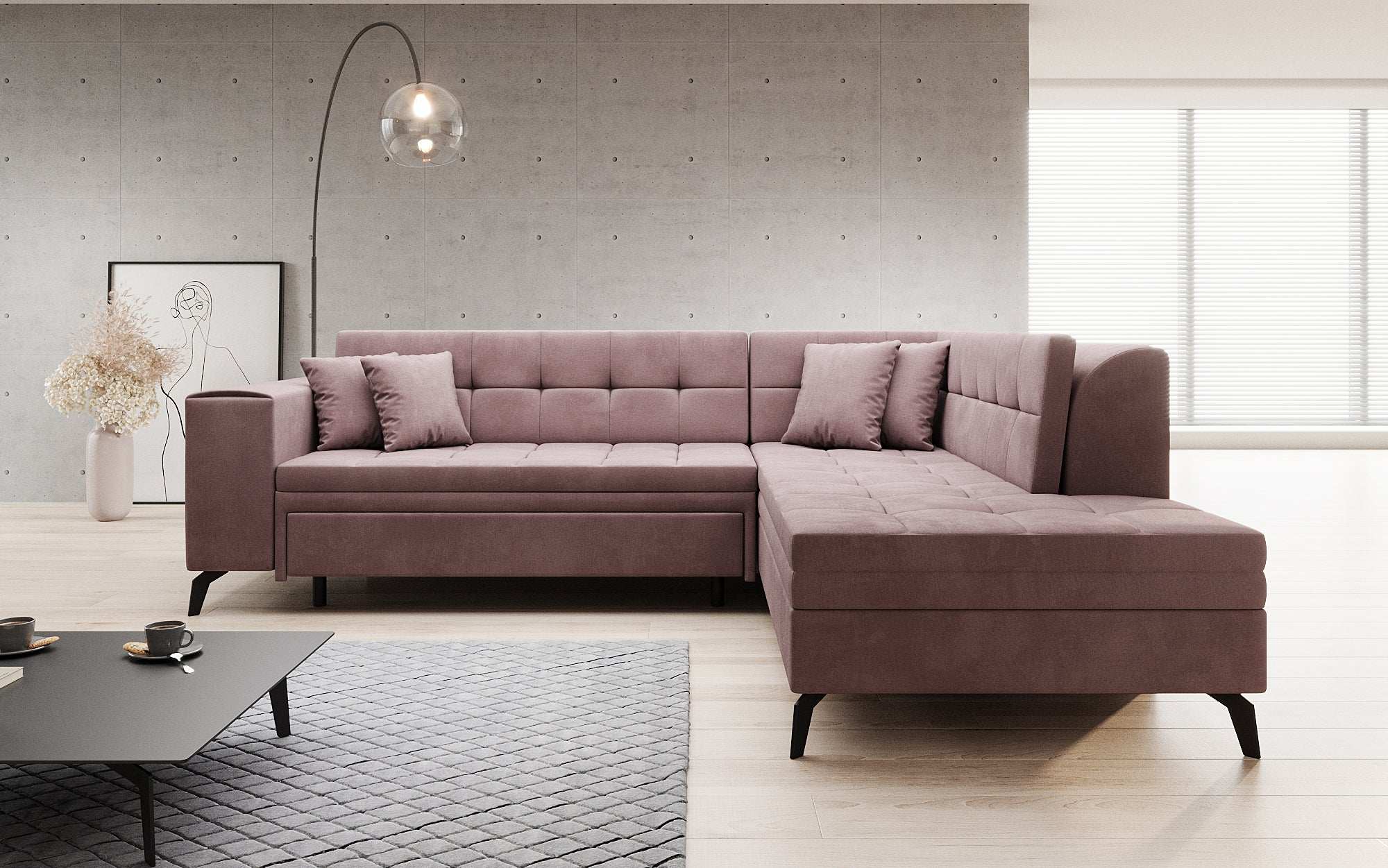 Designer Sofa Lania mat Schlofffunktioun