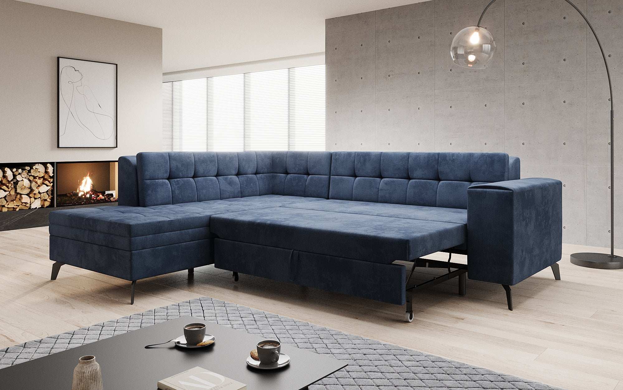 Designer Sofa Lania mat Schlofffunktioun