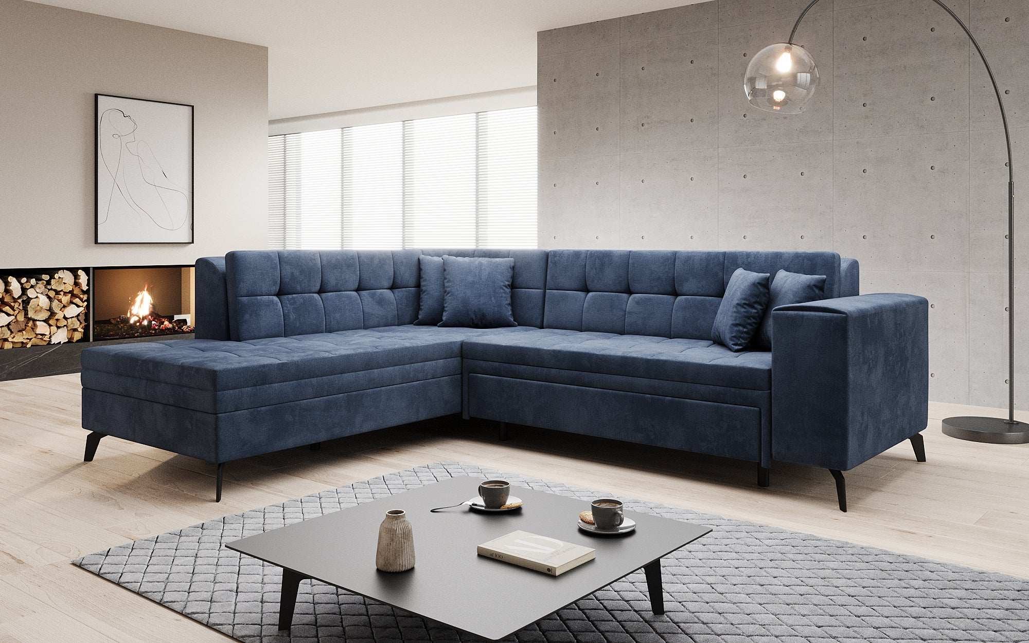 Designer Sofa Lania mat Schlofffunktioun