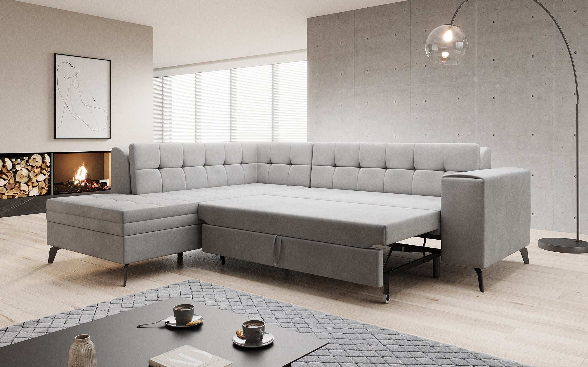 Designer Sofa Lania mat Schlofffunktioun