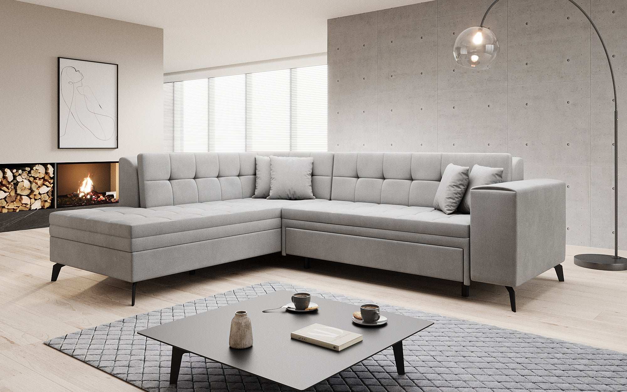 Designer Sofa Lania mat Schlofffunktioun