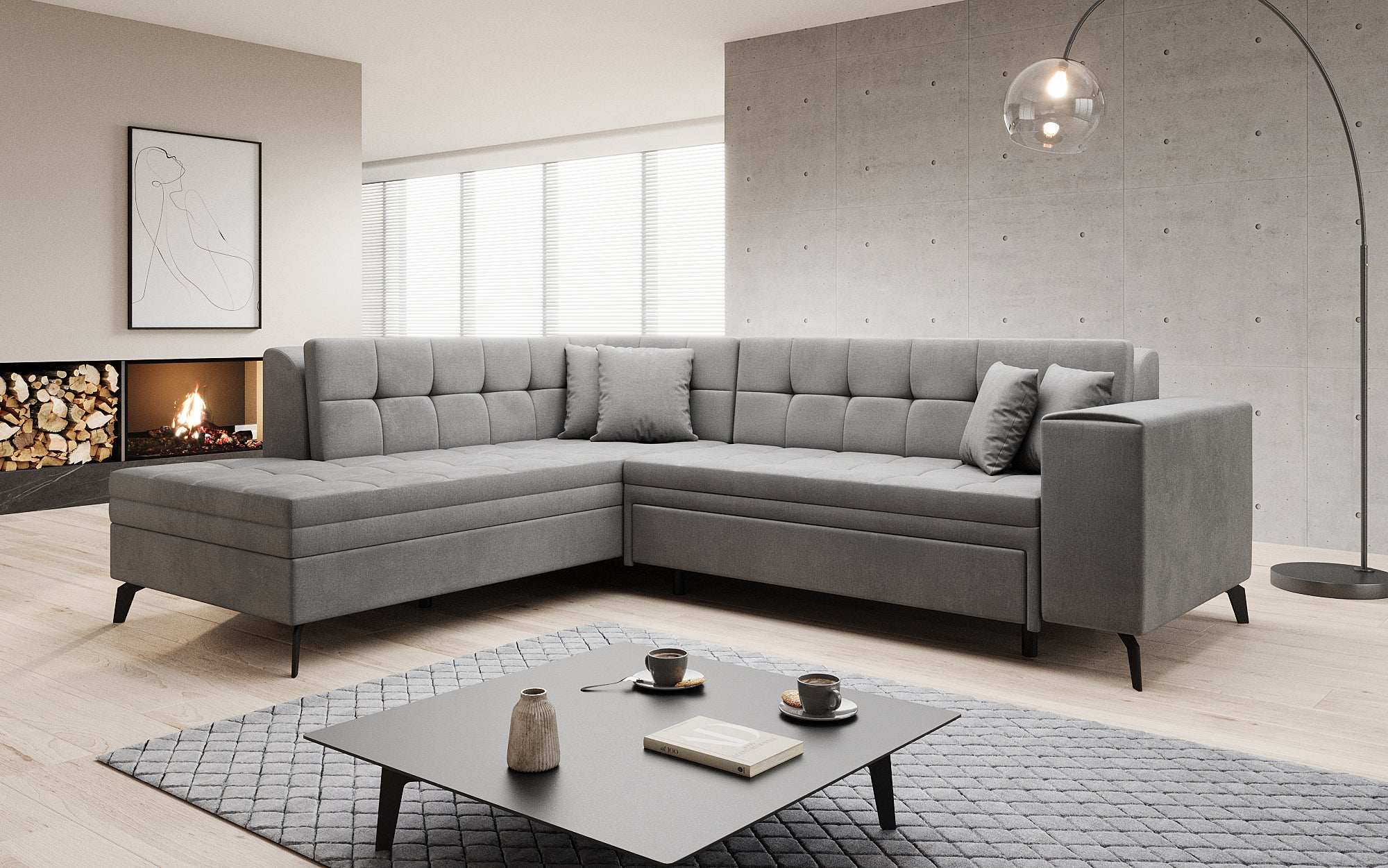 Designer Sofa Lania mat Schlofffunktioun