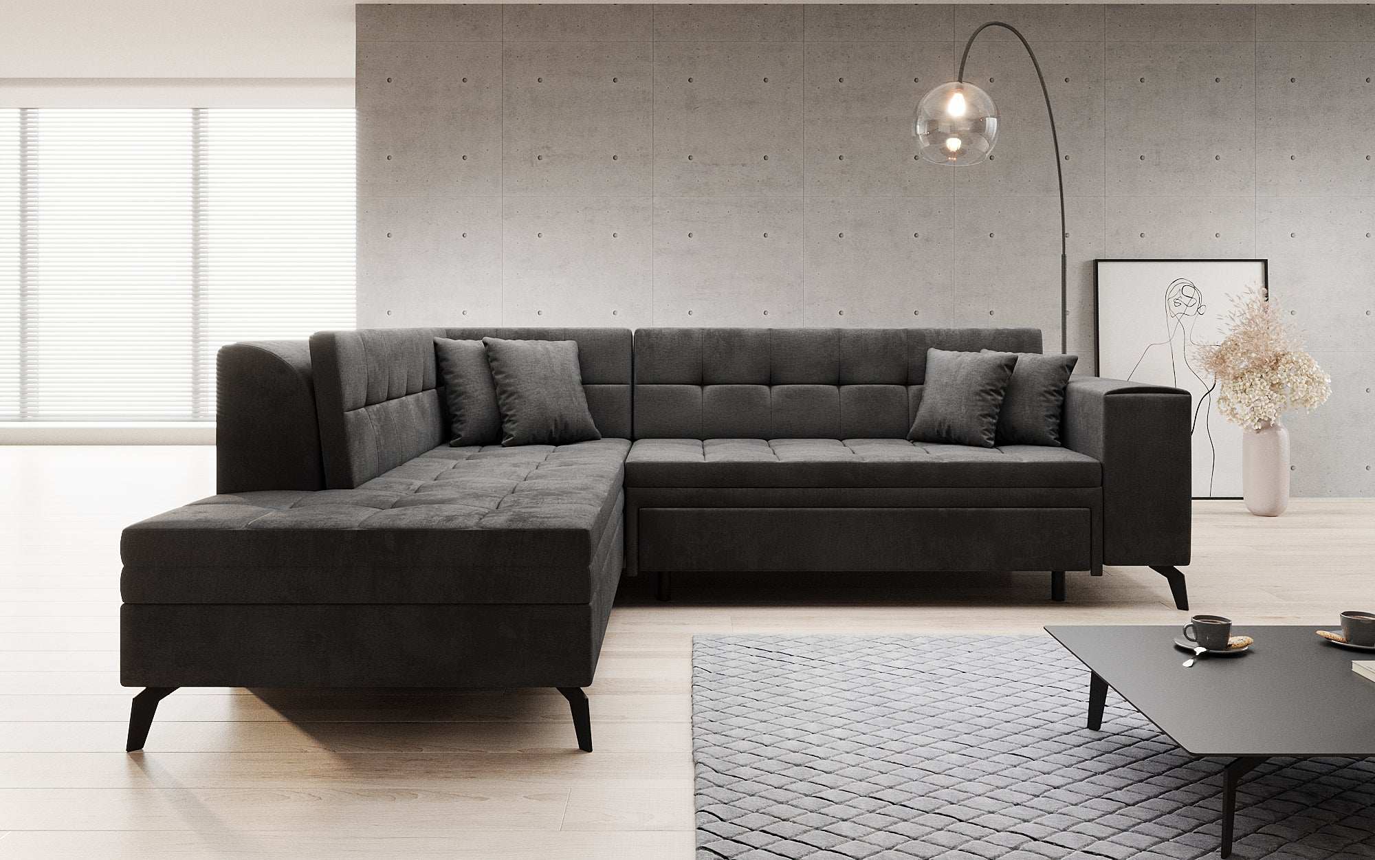 Designer Sofa Lania mat Schlofffunktioun