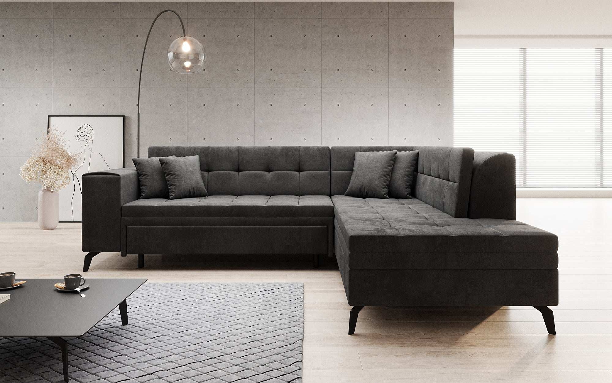 Designer Sofa Lania mat Schlofffunktioun