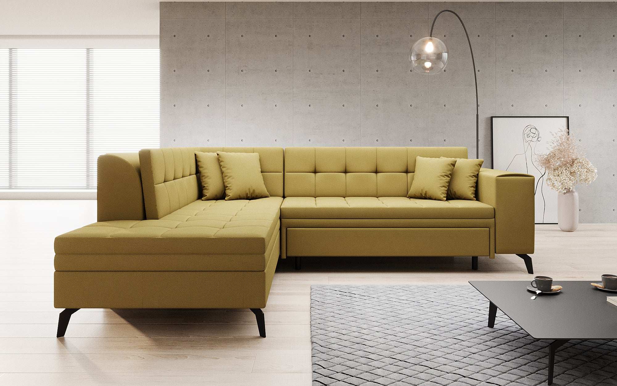 Designer Sofa Lania mat Schlofffunktioun