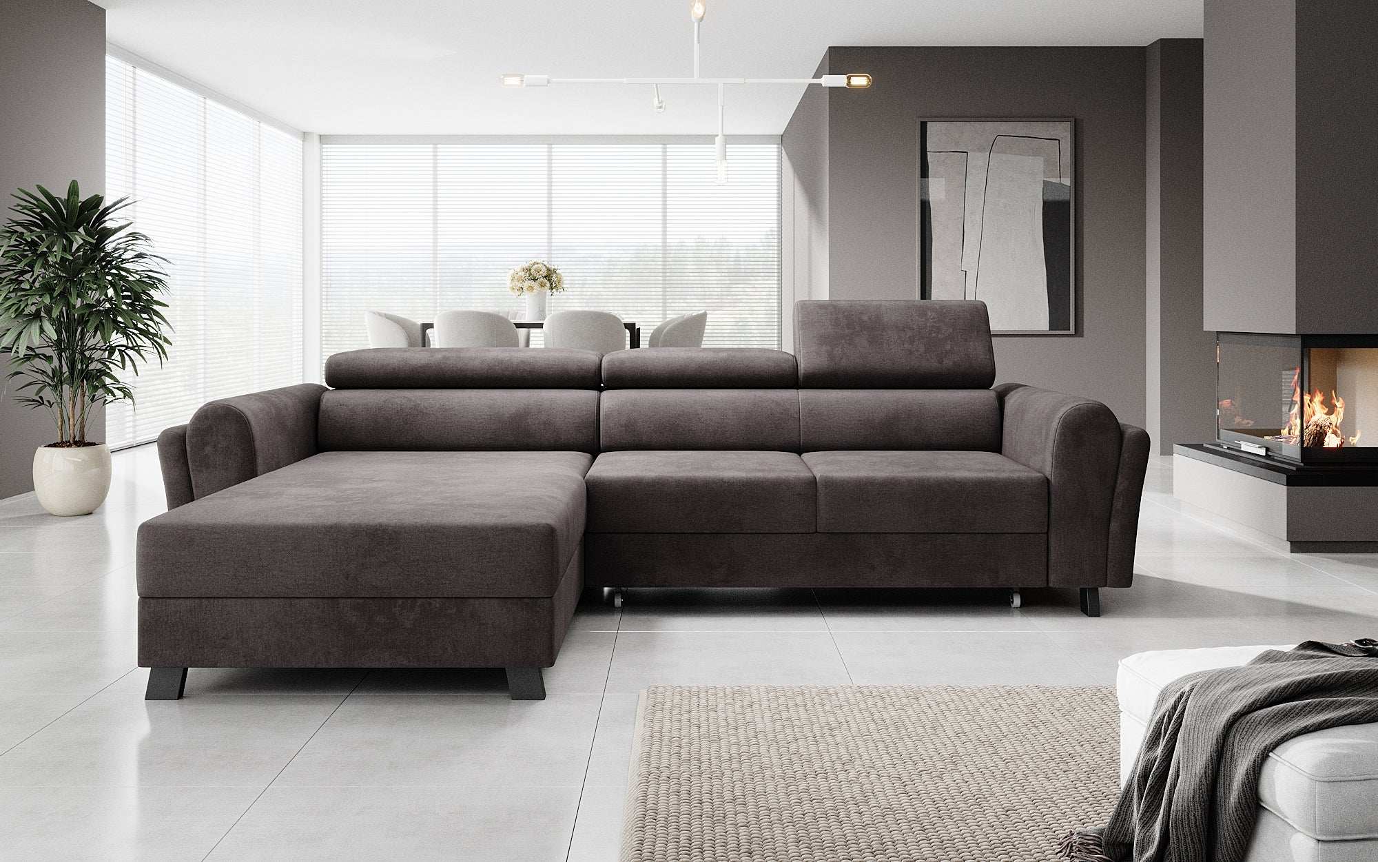 Designer Sofa Massimo mat Schlof- a Klapfunktioun
