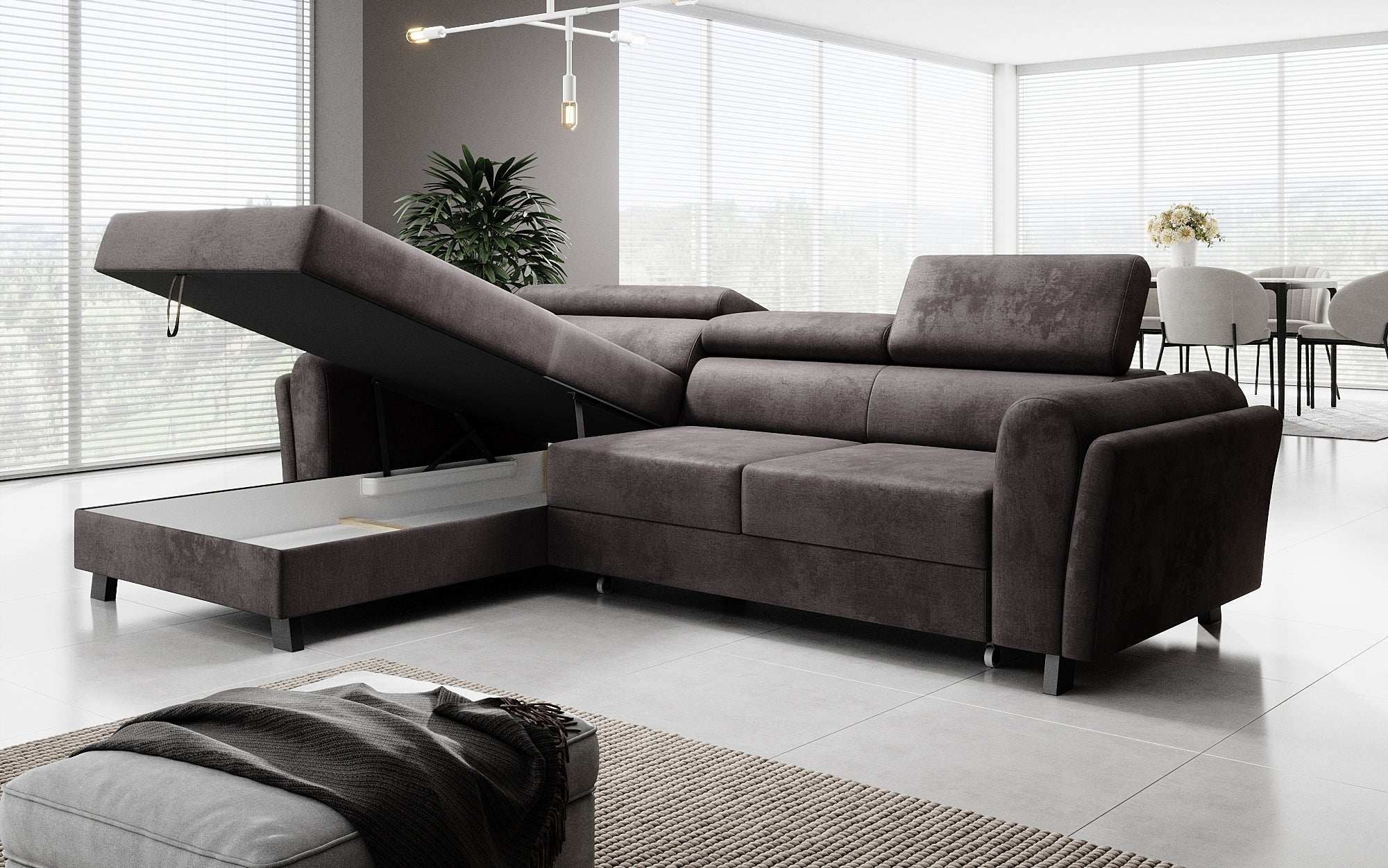 Designer Sofa Massimo mat Schlof- a Klapfunktioun