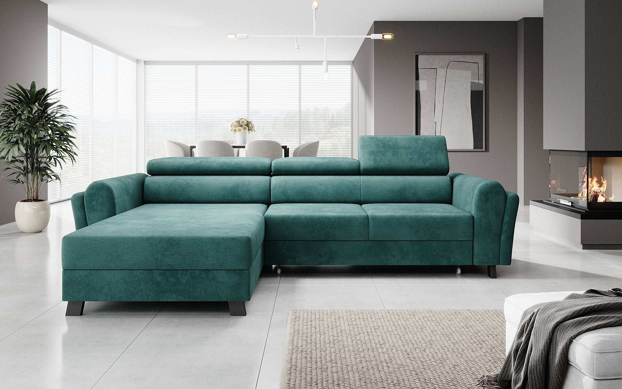 Designer Sofa Massimo mat Schlof- a Klapfunktioun