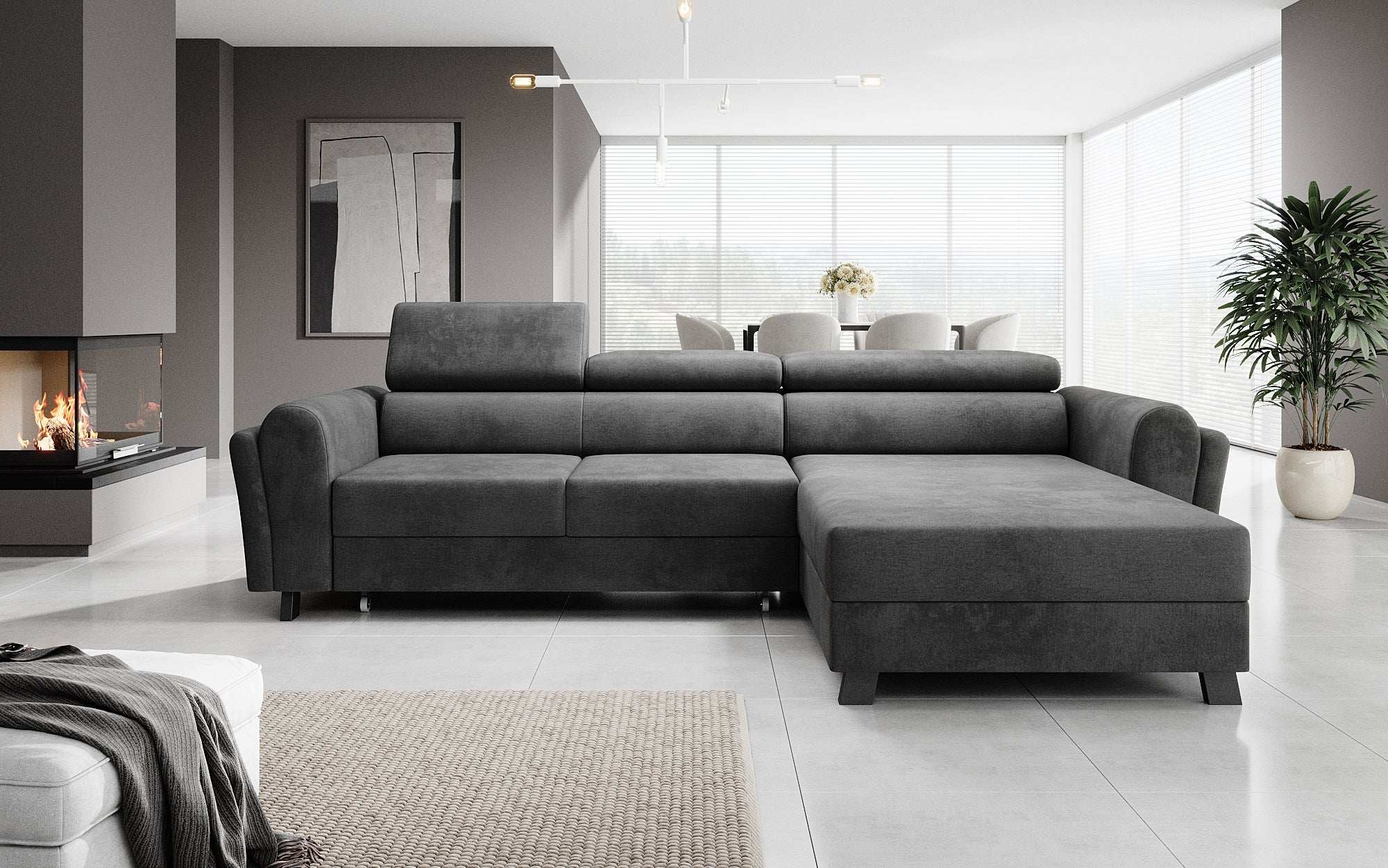 Designer Sofa Massimo mat Schlof- a Klapfunktioun