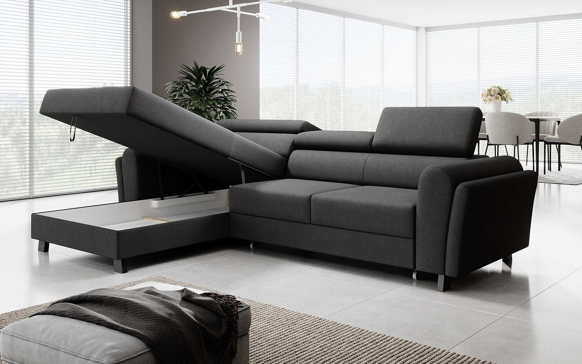 Designer Sofa Massimo mat Schlof- a Klapfunktioun