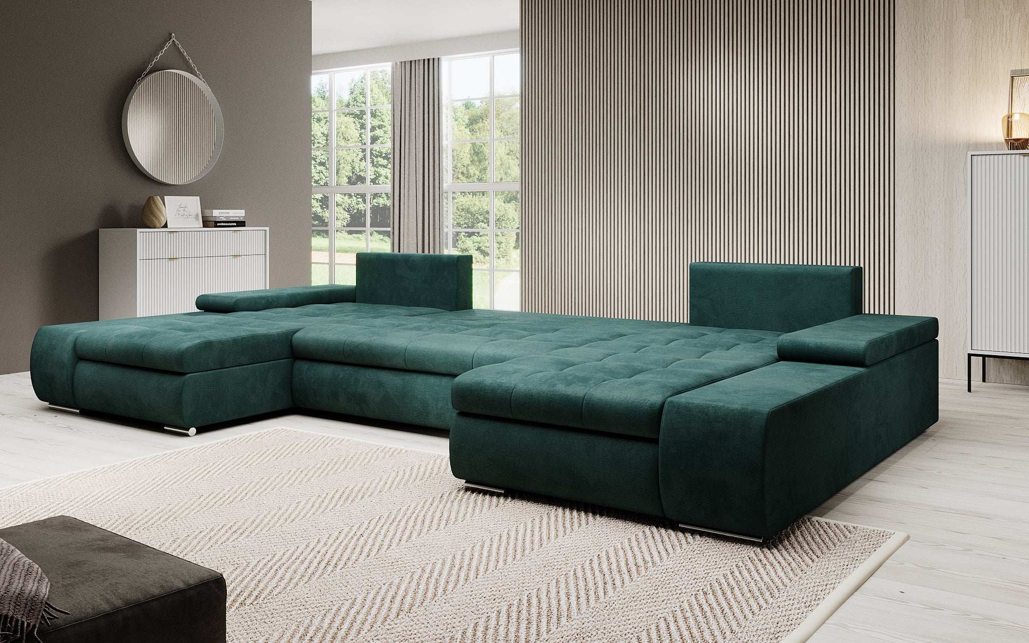 Designer Sofa Martino mat Schlofffunktioun
