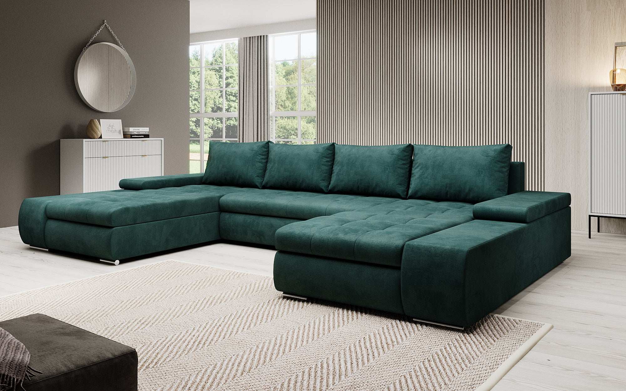 Designer Sofa Martino mat Schlofffunktioun