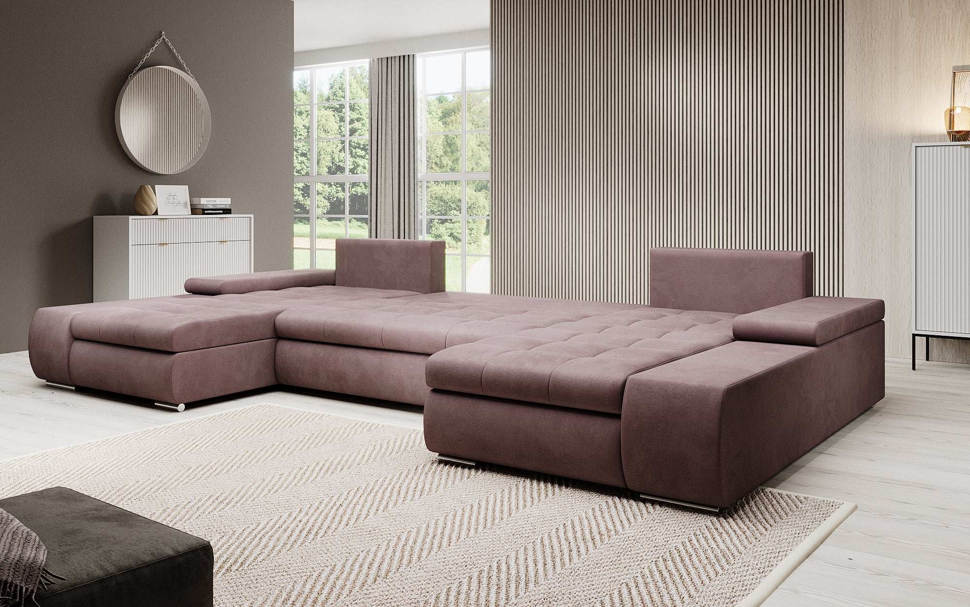 Designer Sofa Martino mat Schlofffunktioun