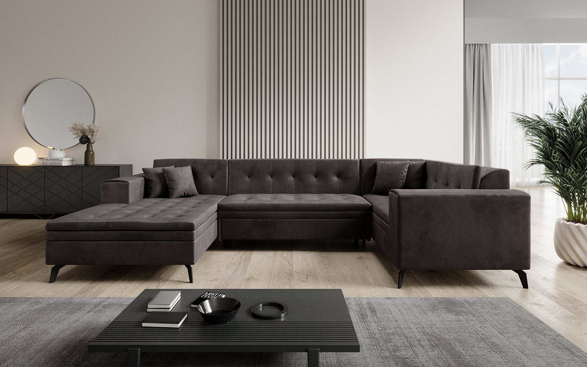 Designer Sofa Neola mat Schlofffunktioun
