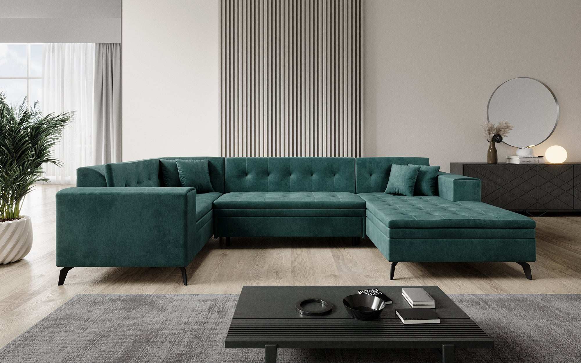 Designer Sofa Neola mat Schlofffunktioun