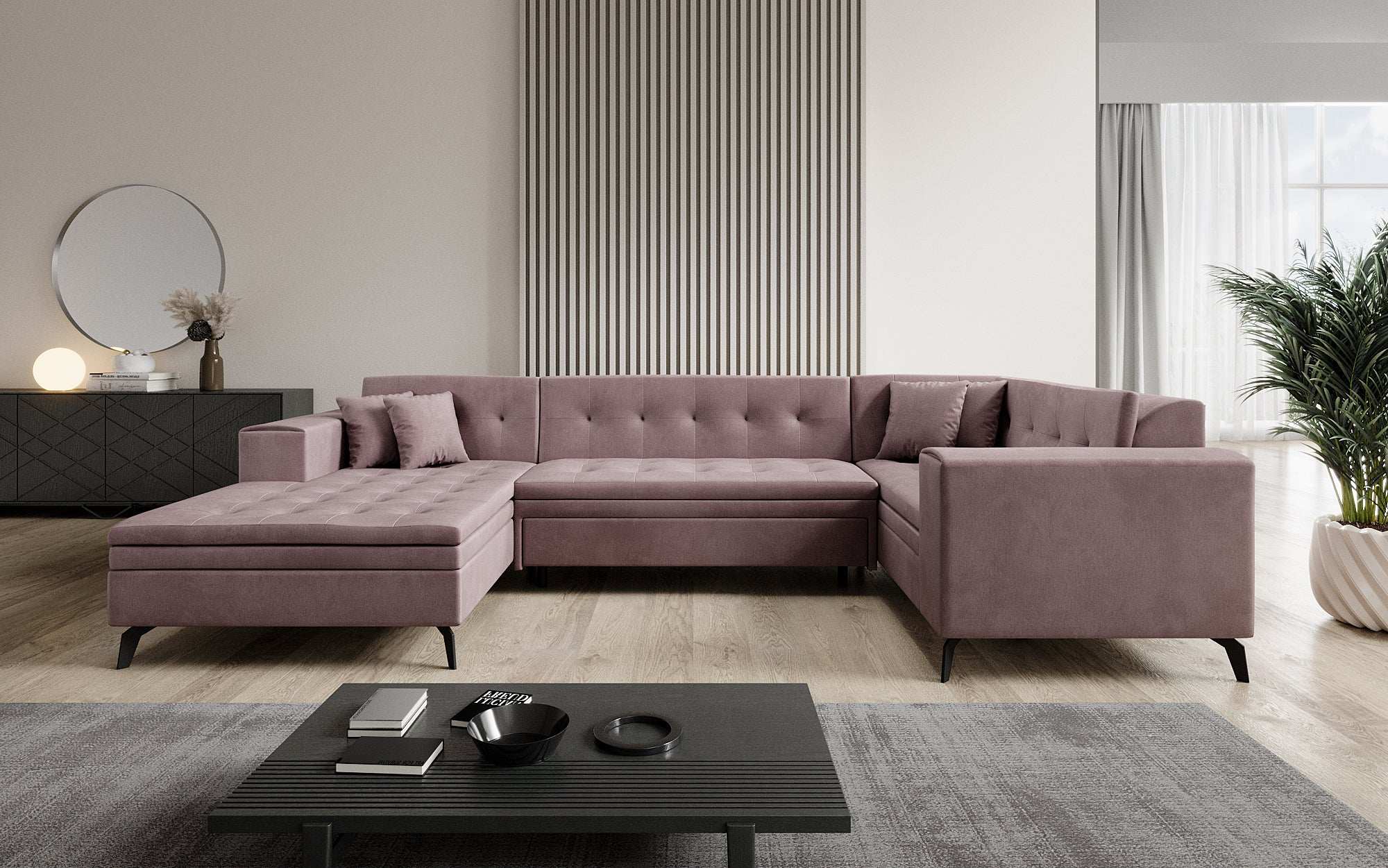 Designer Sofa Neola mat Schlofffunktioun