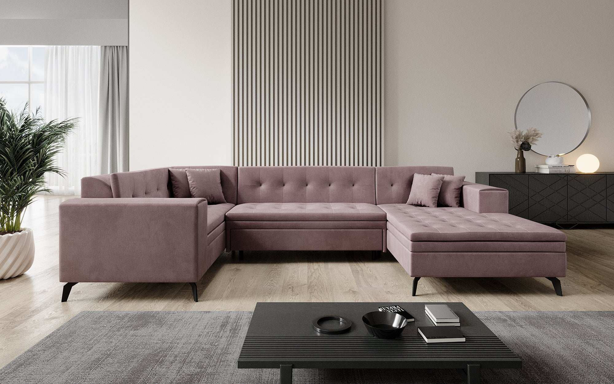 Designer Sofa Neola mat Schlofffunktioun