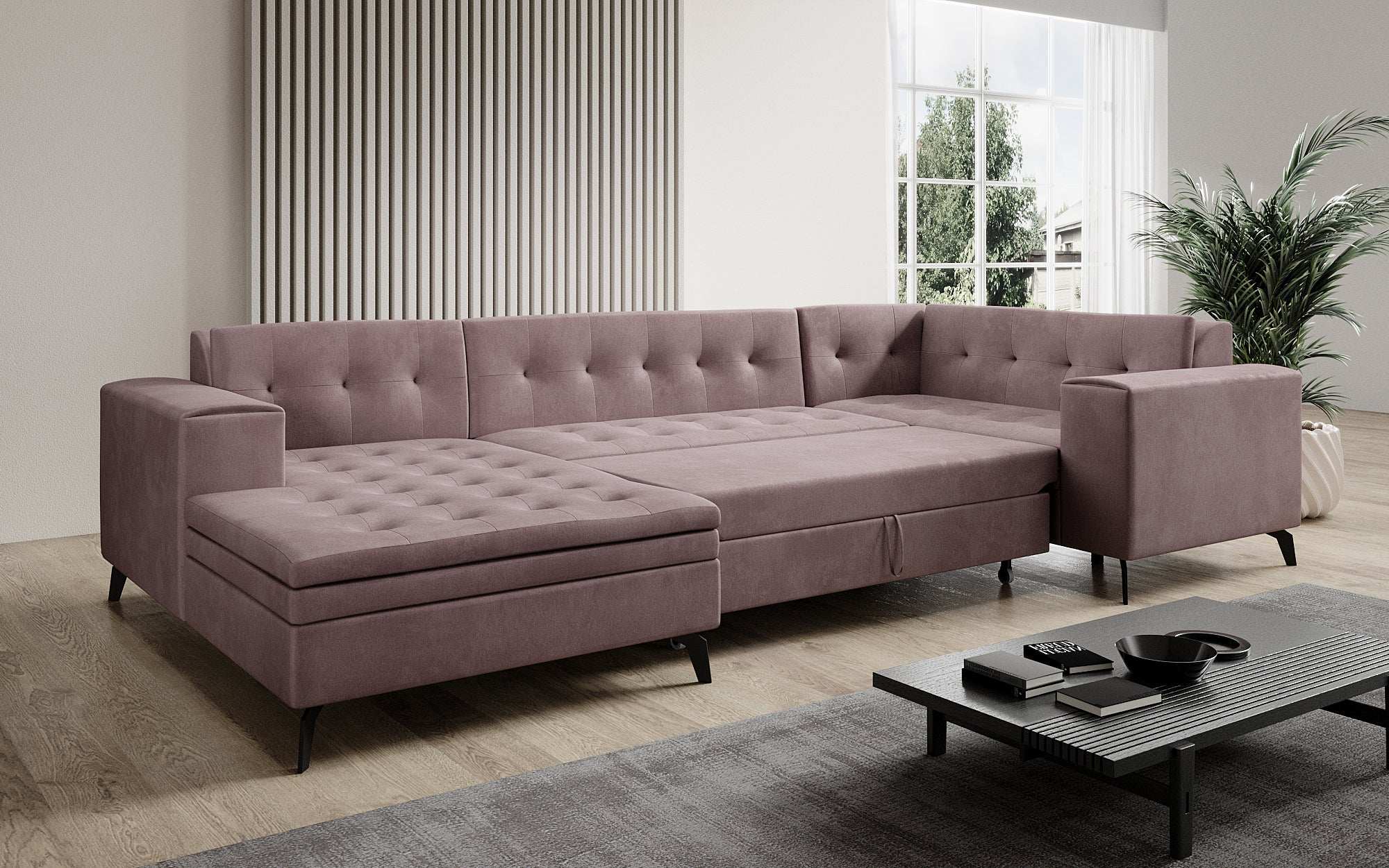 Designer Sofa Neola mat Schlofffunktioun