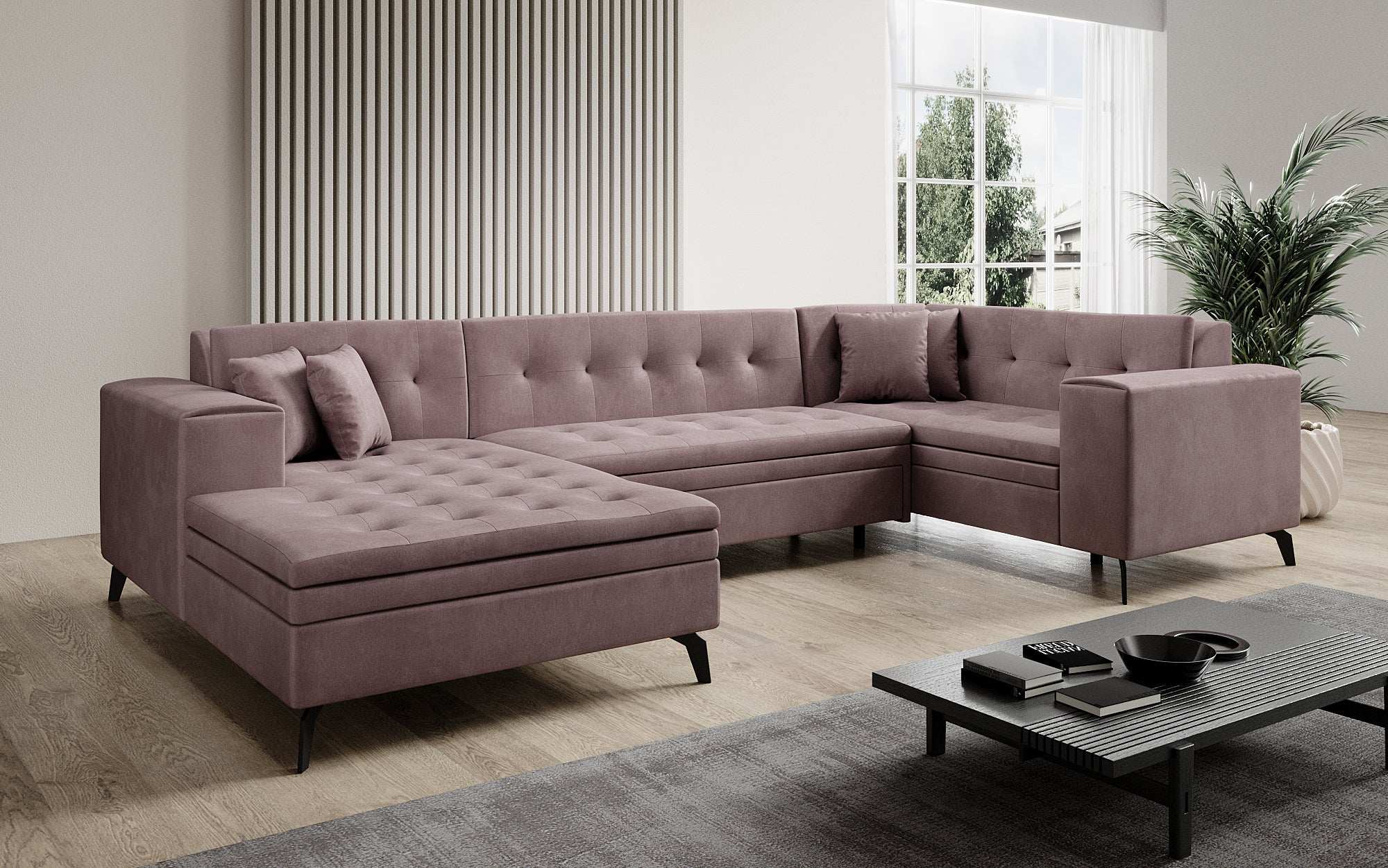 Designer Sofa Neola mat Schlofffunktioun