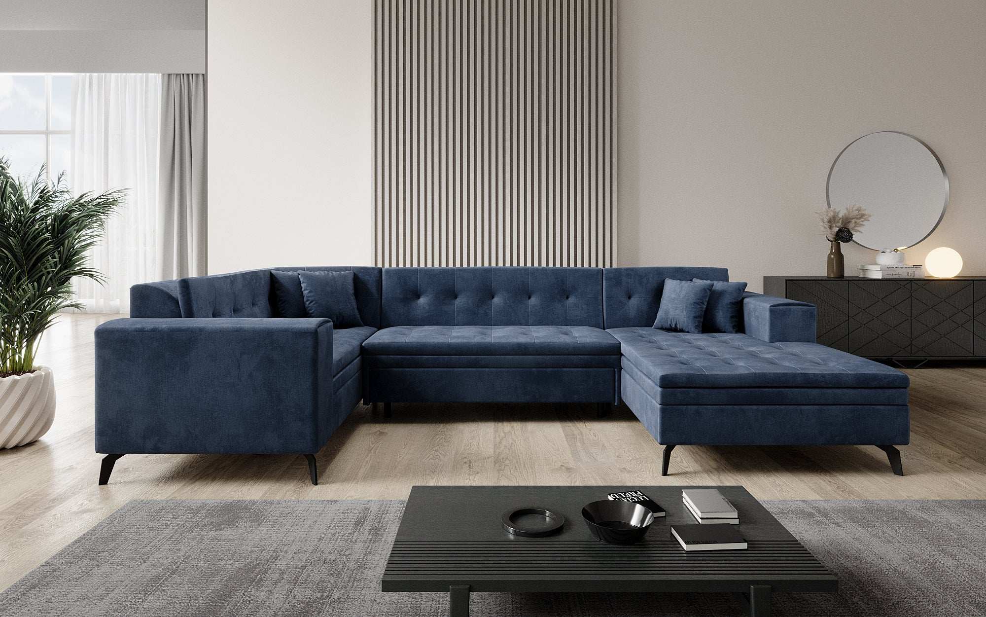 Designer Sofa Neola mat Schlofffunktioun