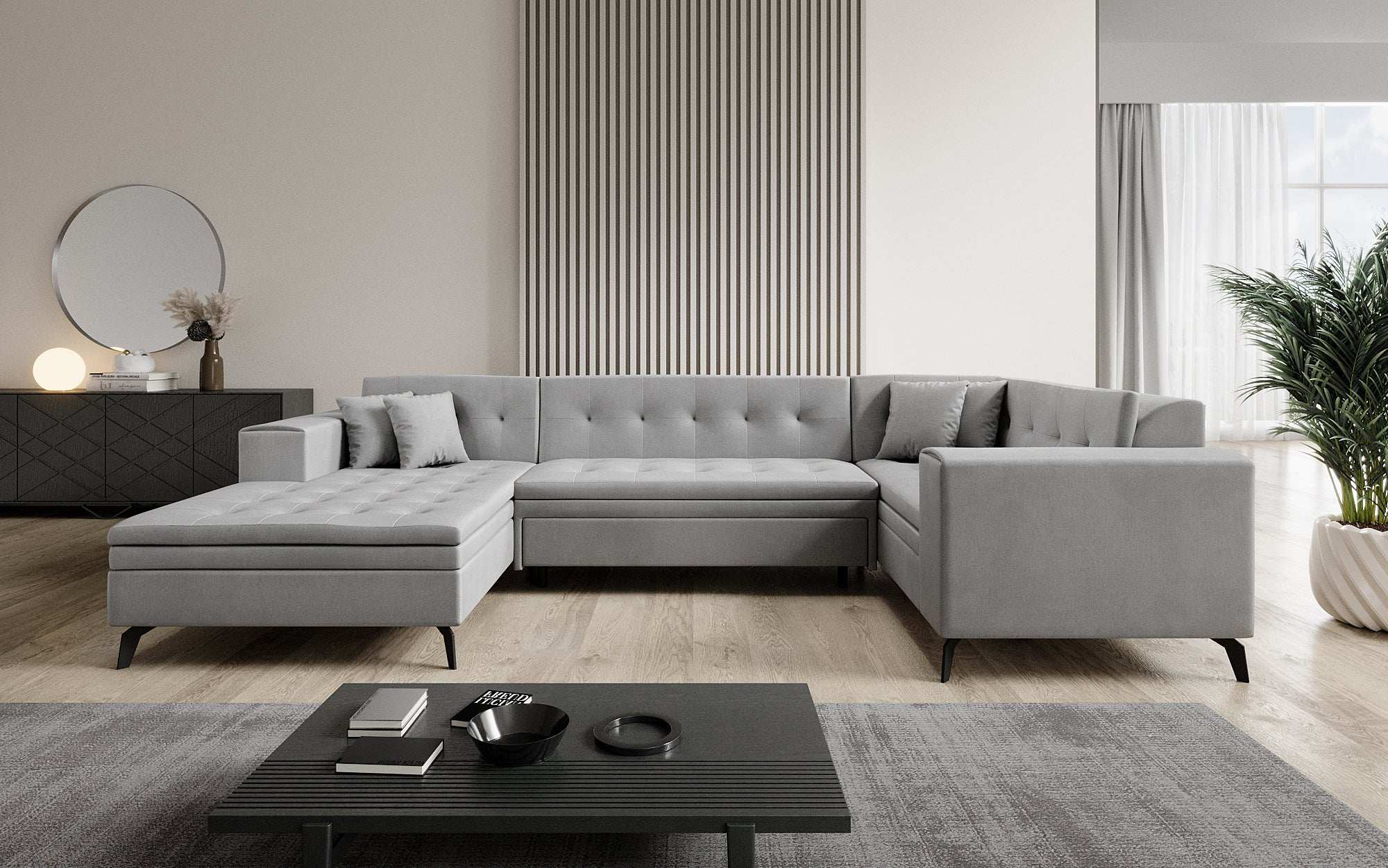 Designer Sofa Neola mat Schlofffunktioun