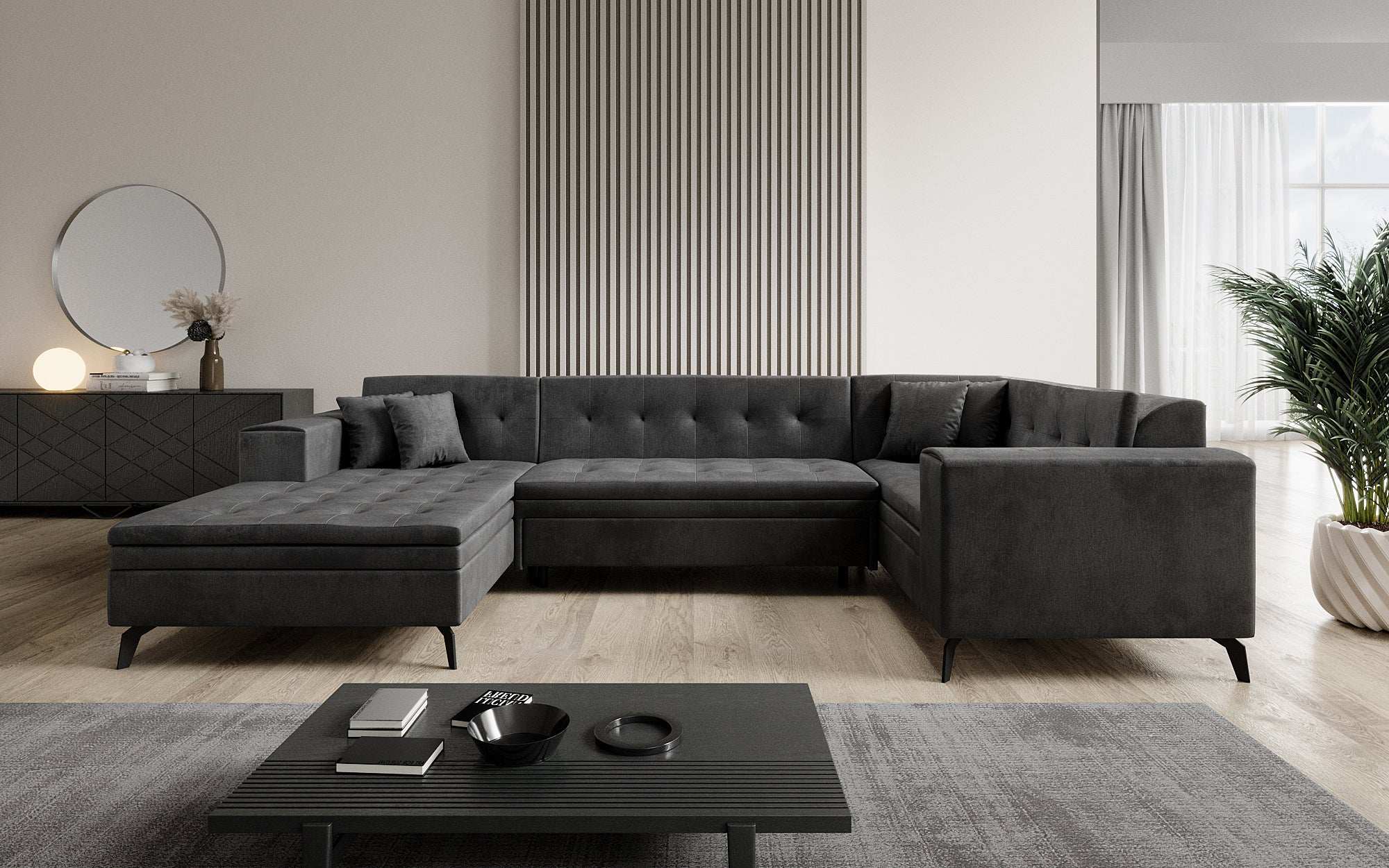 Designer Sofa Neola mat Schlofffunktioun